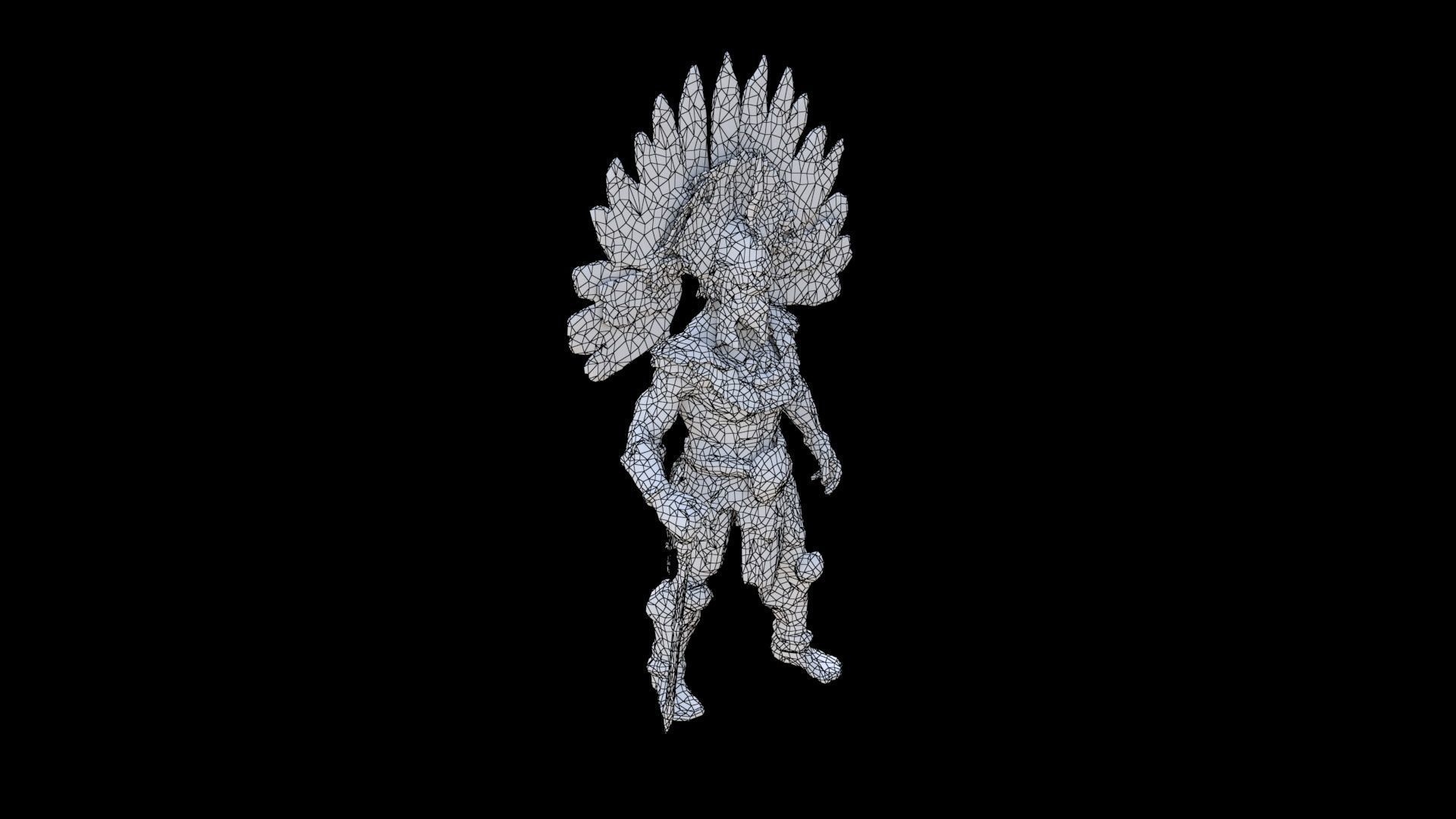 Aztect warrior 8 3D model_5