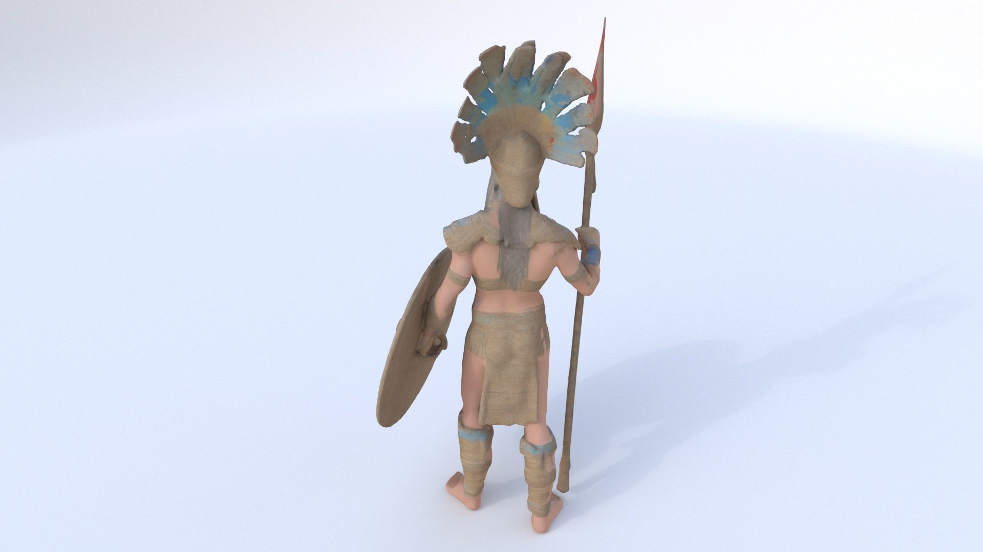 Aztect warrior 9 3D model_4