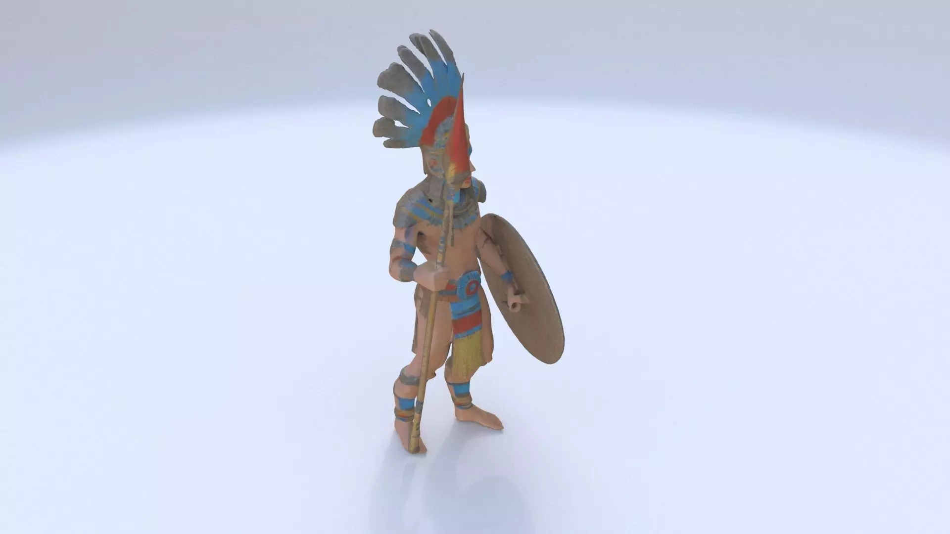 Aztect warrior 9 3D model_0
