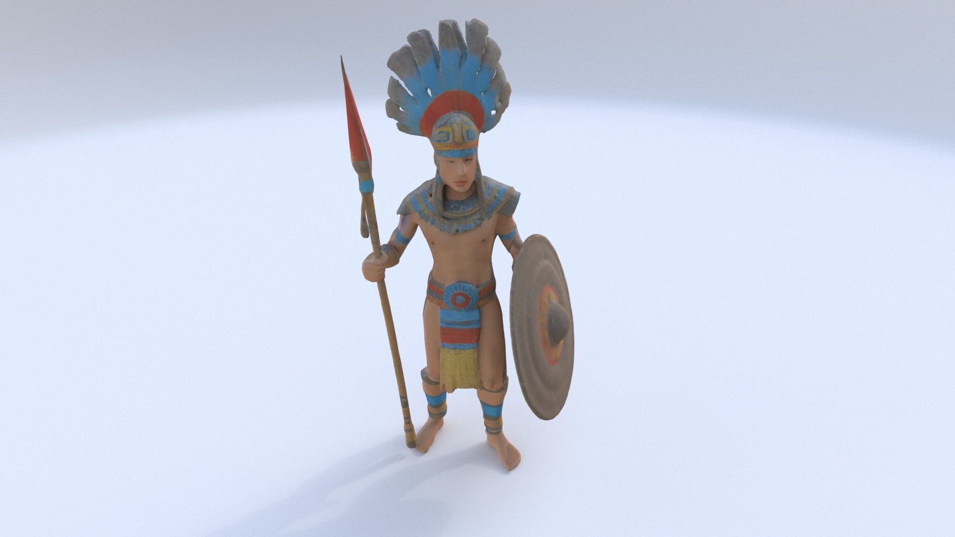 Aztect warrior 9 3D model_1
