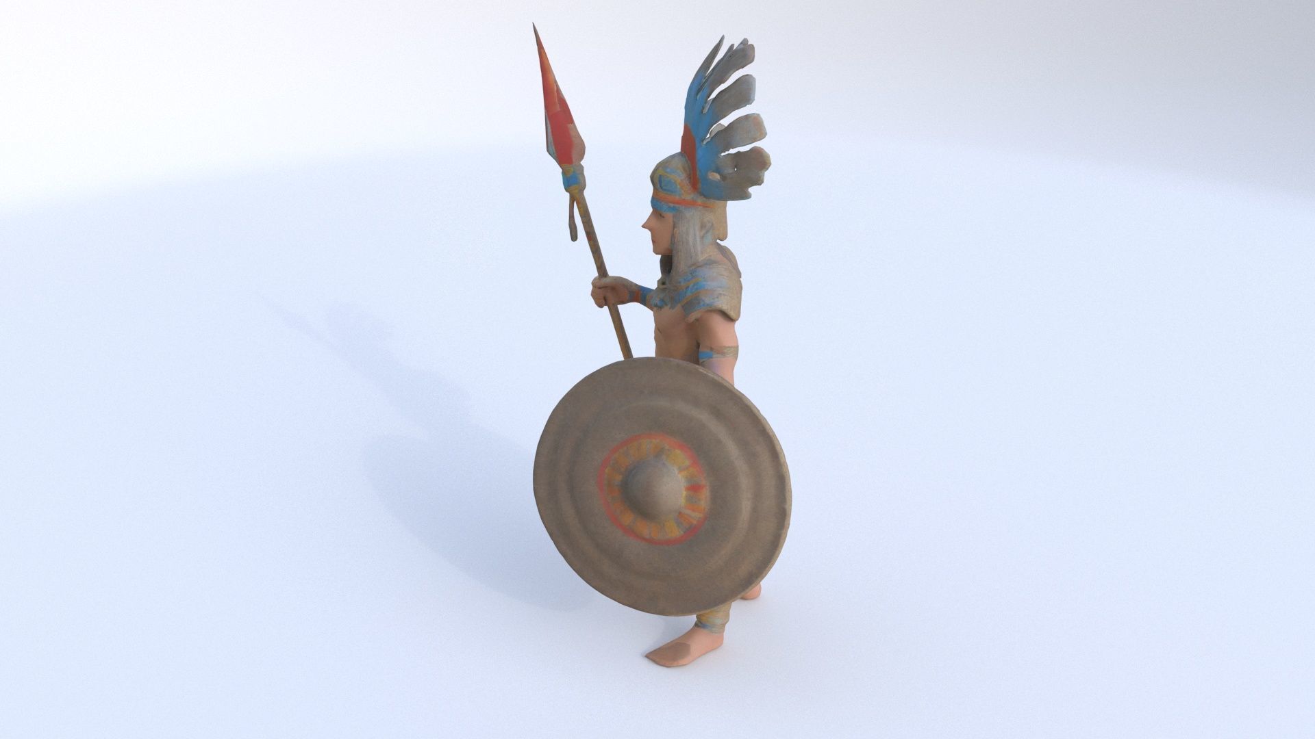 Aztect warrior 9 3D model_2