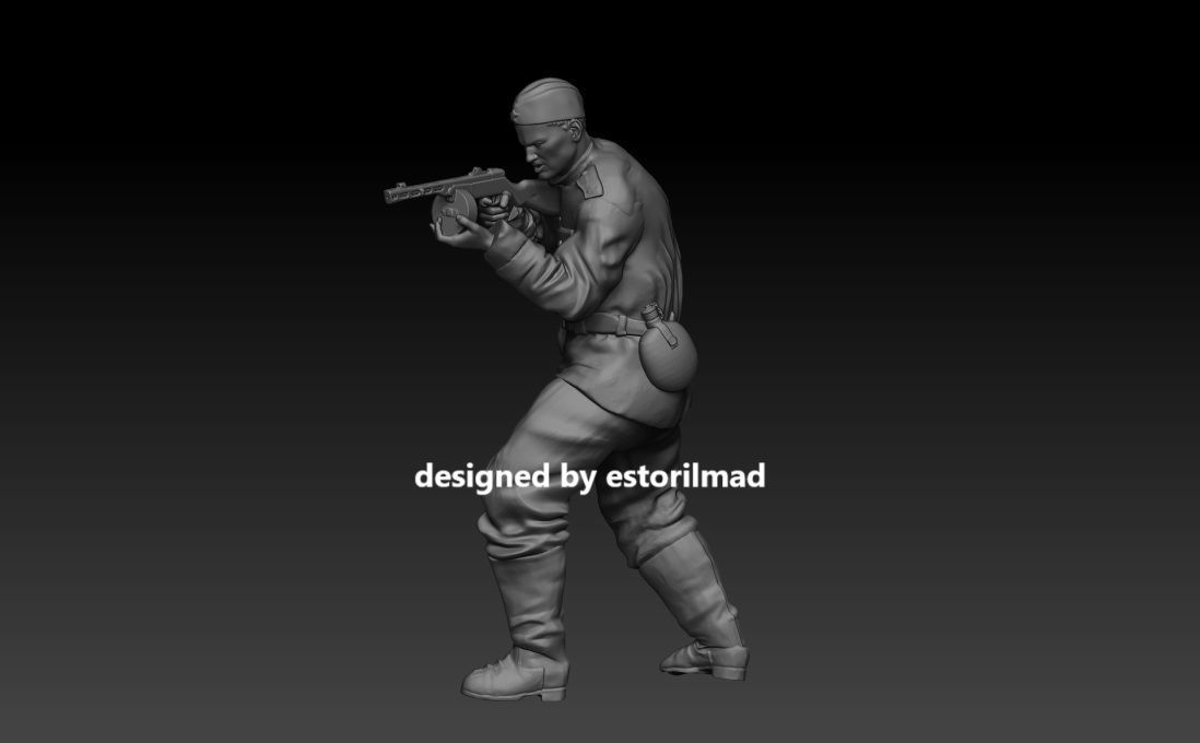 WW2 RUSSIAN INFANTRY SOLDIER STALINGRAD v2 3D print model_1