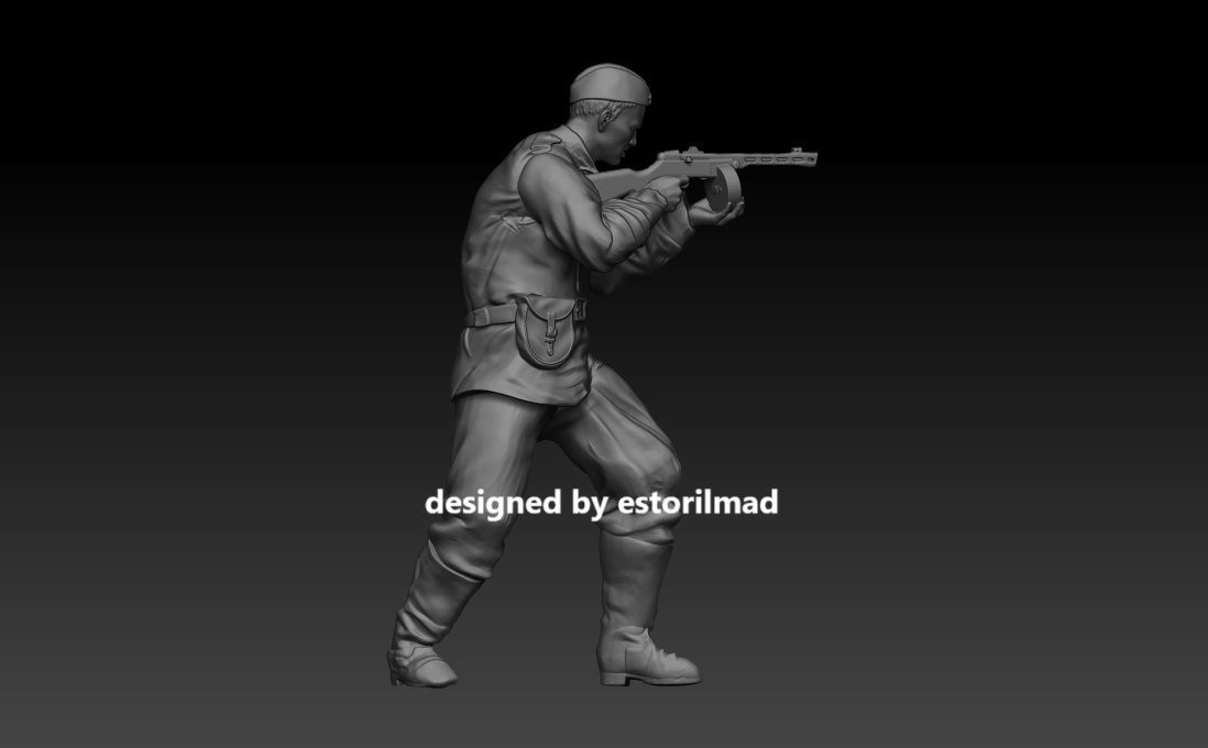 WW2 RUSSIAN INFANTRY SOLDIER STALINGRAD v2 3D print model_2