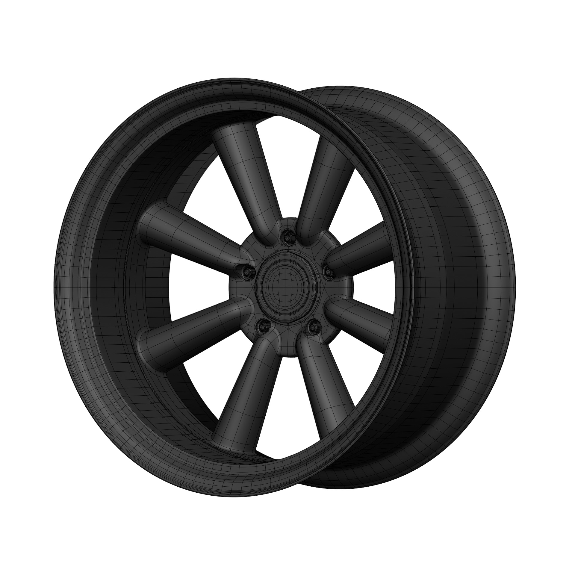 Aftermarket Car Wheels Pack Low-poly 3D model_105