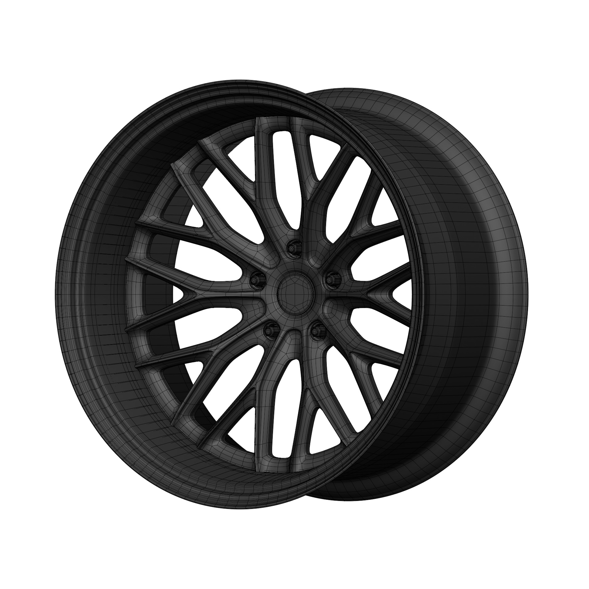 Aftermarket Car Wheels Pack Low-poly 3D model_103