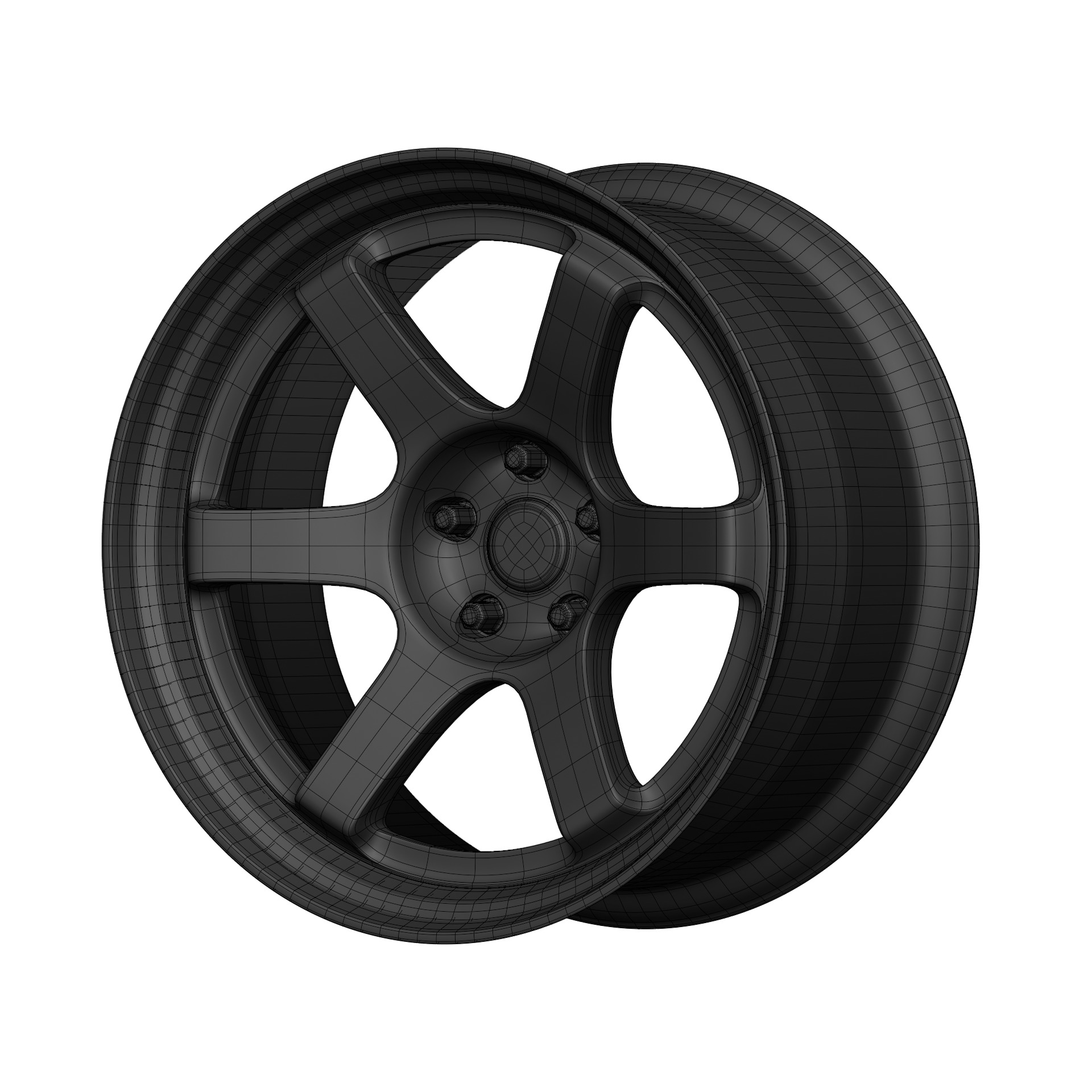 Aftermarket Car Wheels Pack Low-poly 3D model_59