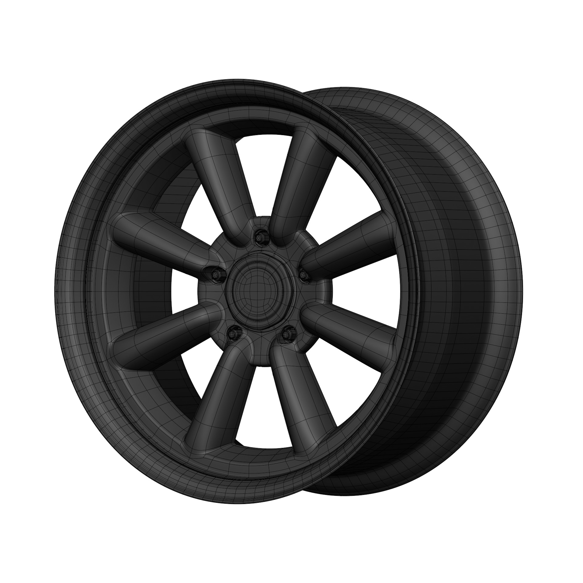 Aftermarket Car Wheels Pack Low-poly 3D model_97