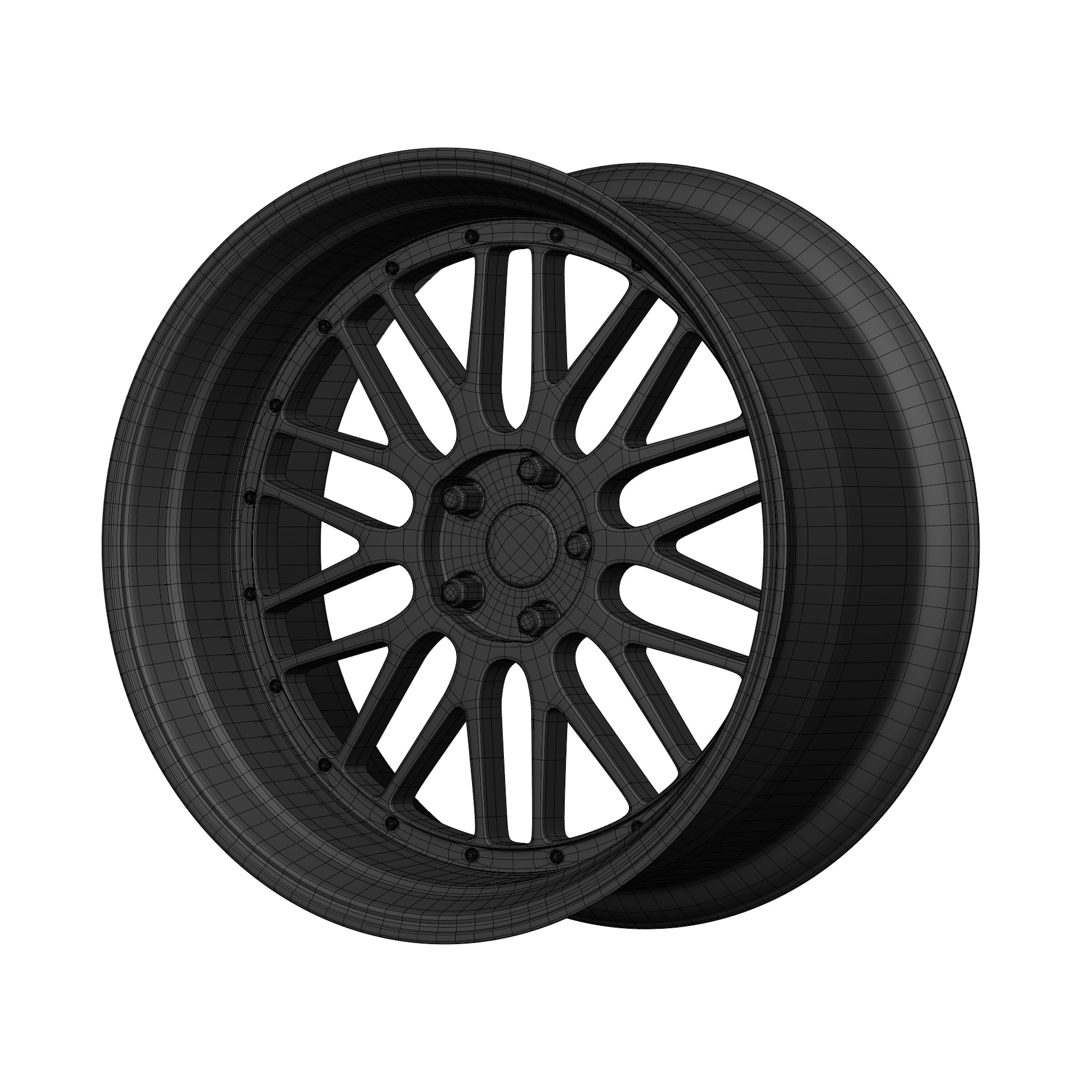 Aftermarket Car Wheels Pack Low-poly 3D model_61