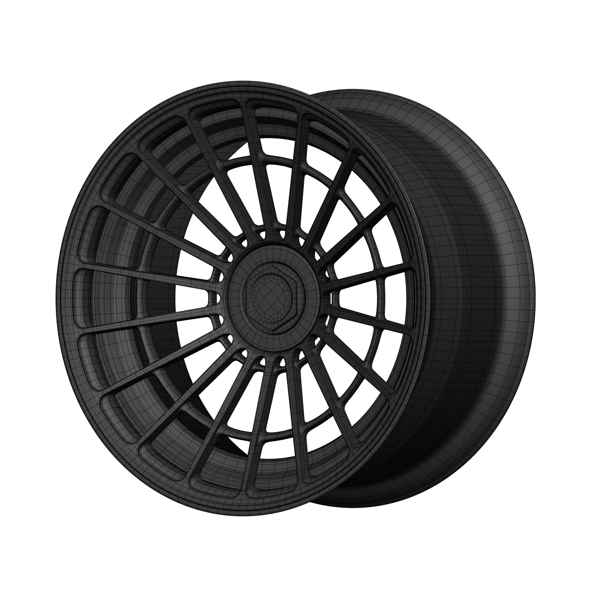 Aftermarket Car Wheels Pack Low-poly 3D model_95