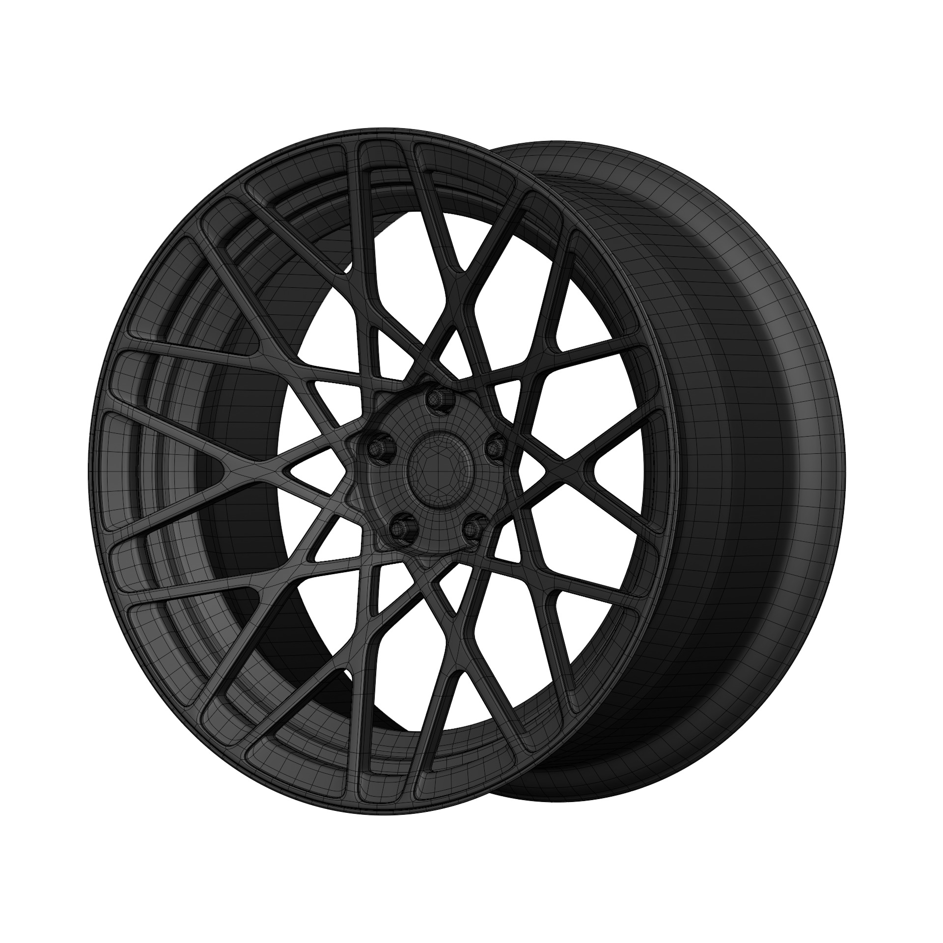 Aftermarket Car Wheels Pack Low-poly 3D model_89