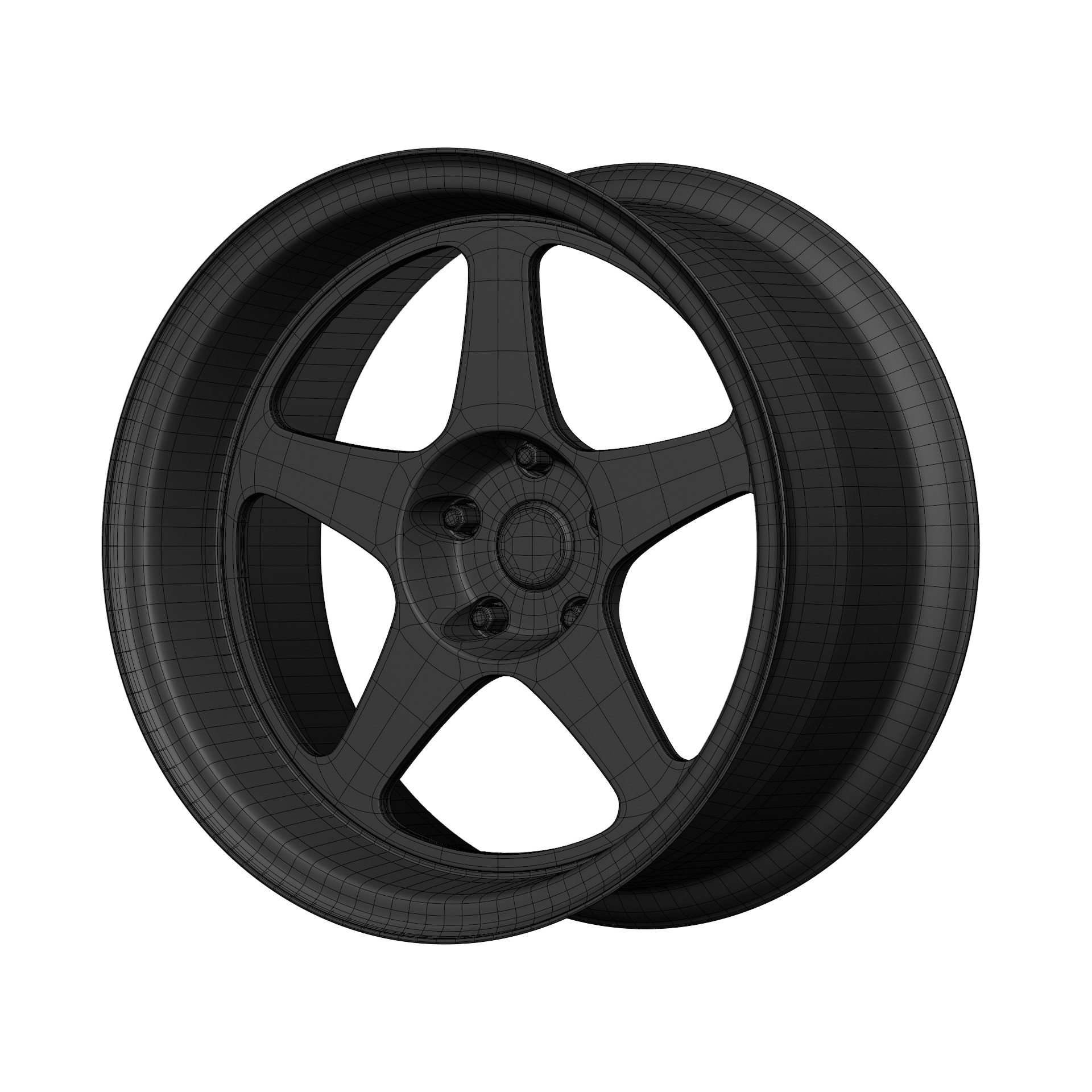 Aftermarket Car Wheels Pack Low-poly 3D model_39