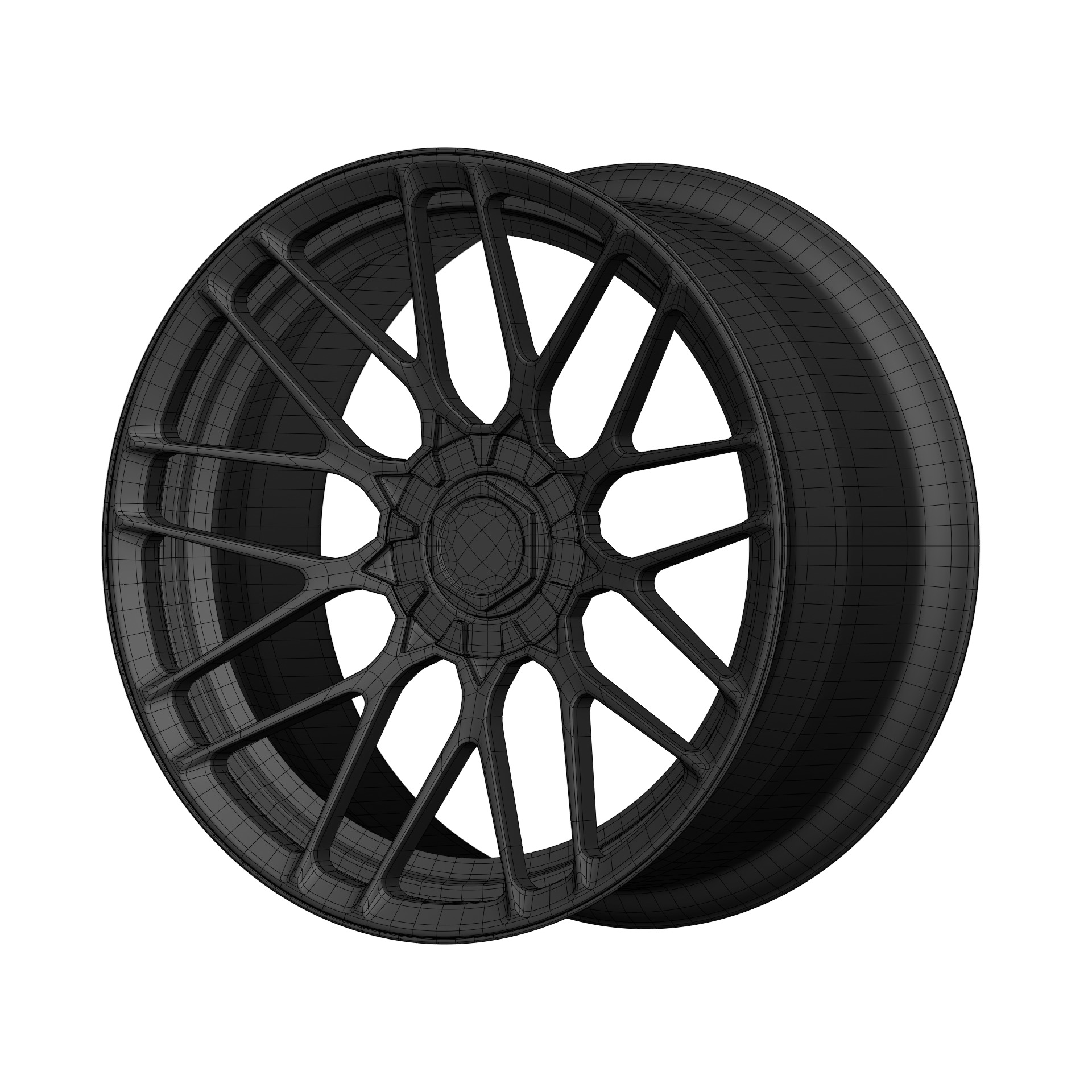 Aftermarket Car Wheels Pack Low-poly 3D model_83