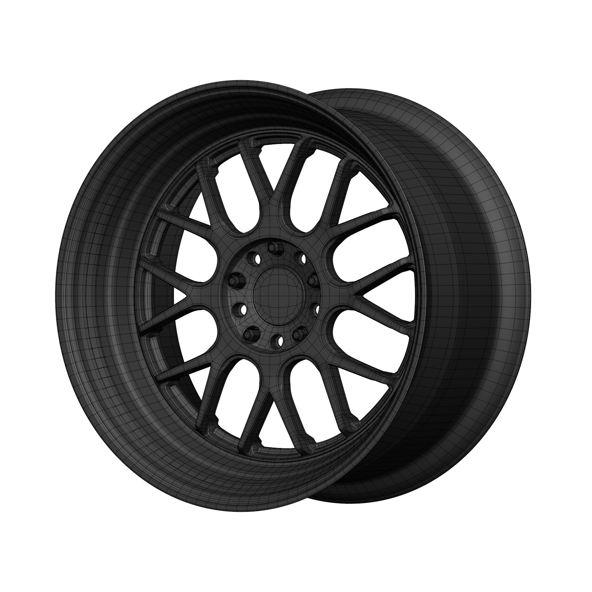 Aftermarket Car Wheels Pack Low-poly 3D model_51