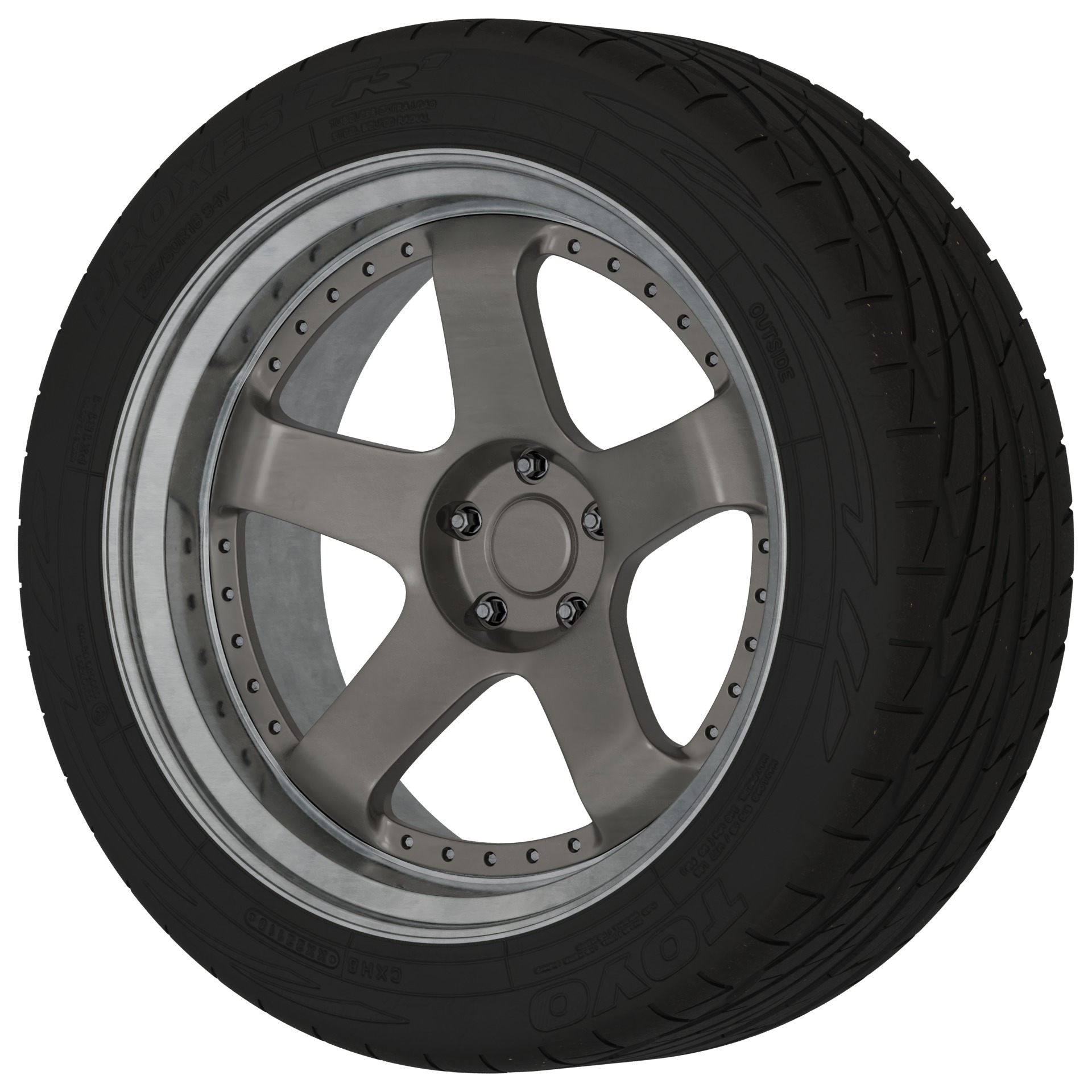 Aftermarket Car Wheels Pack Low-poly 3D model_106