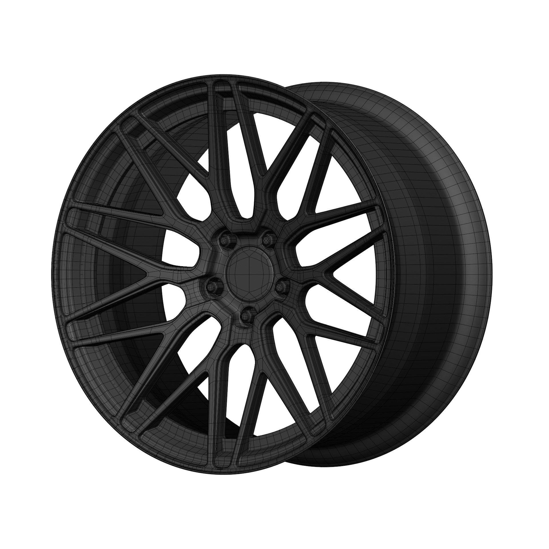 Aftermarket Car Wheels Pack Low-poly 3D model_55