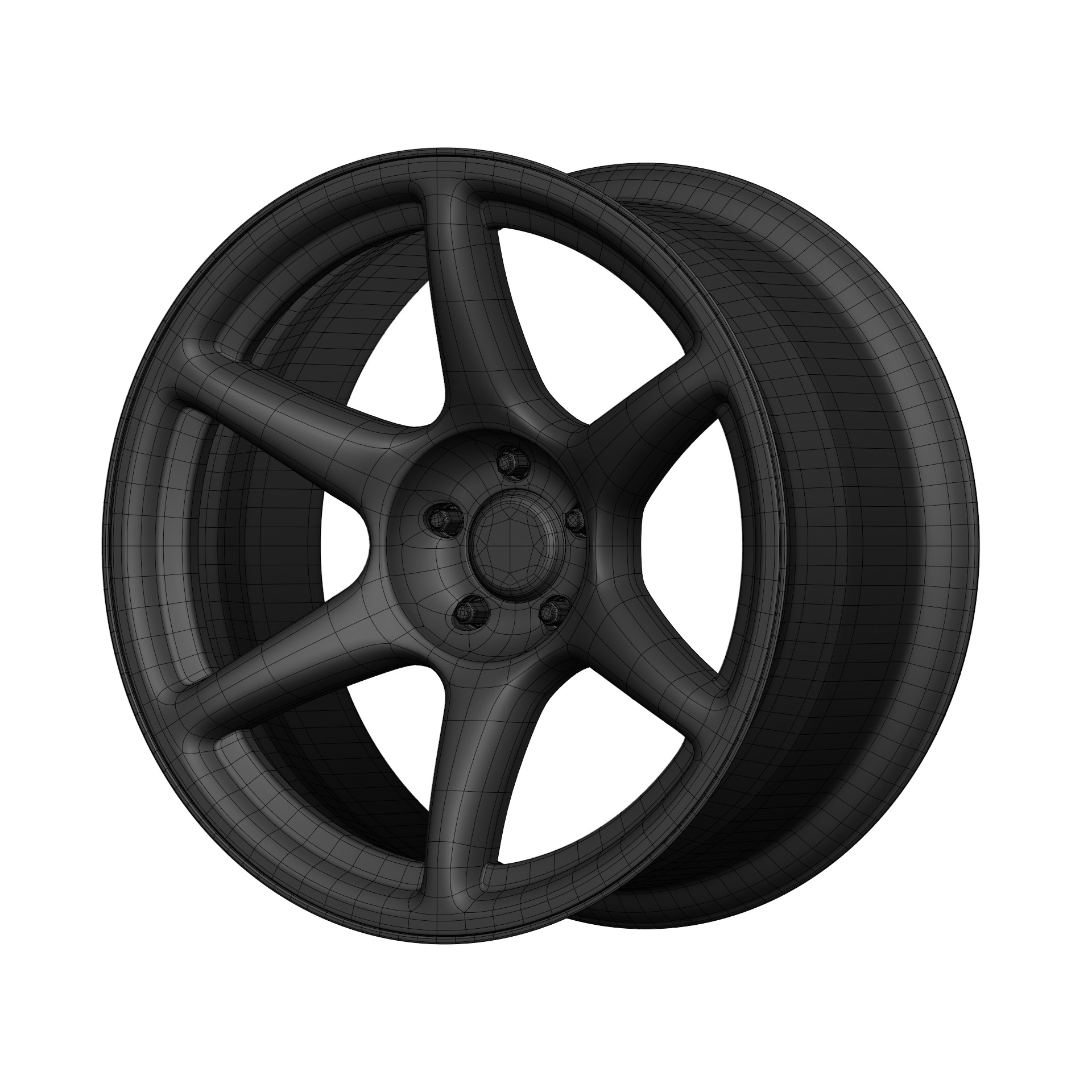 Aftermarket Car Wheels Pack Low-poly 3D model_67