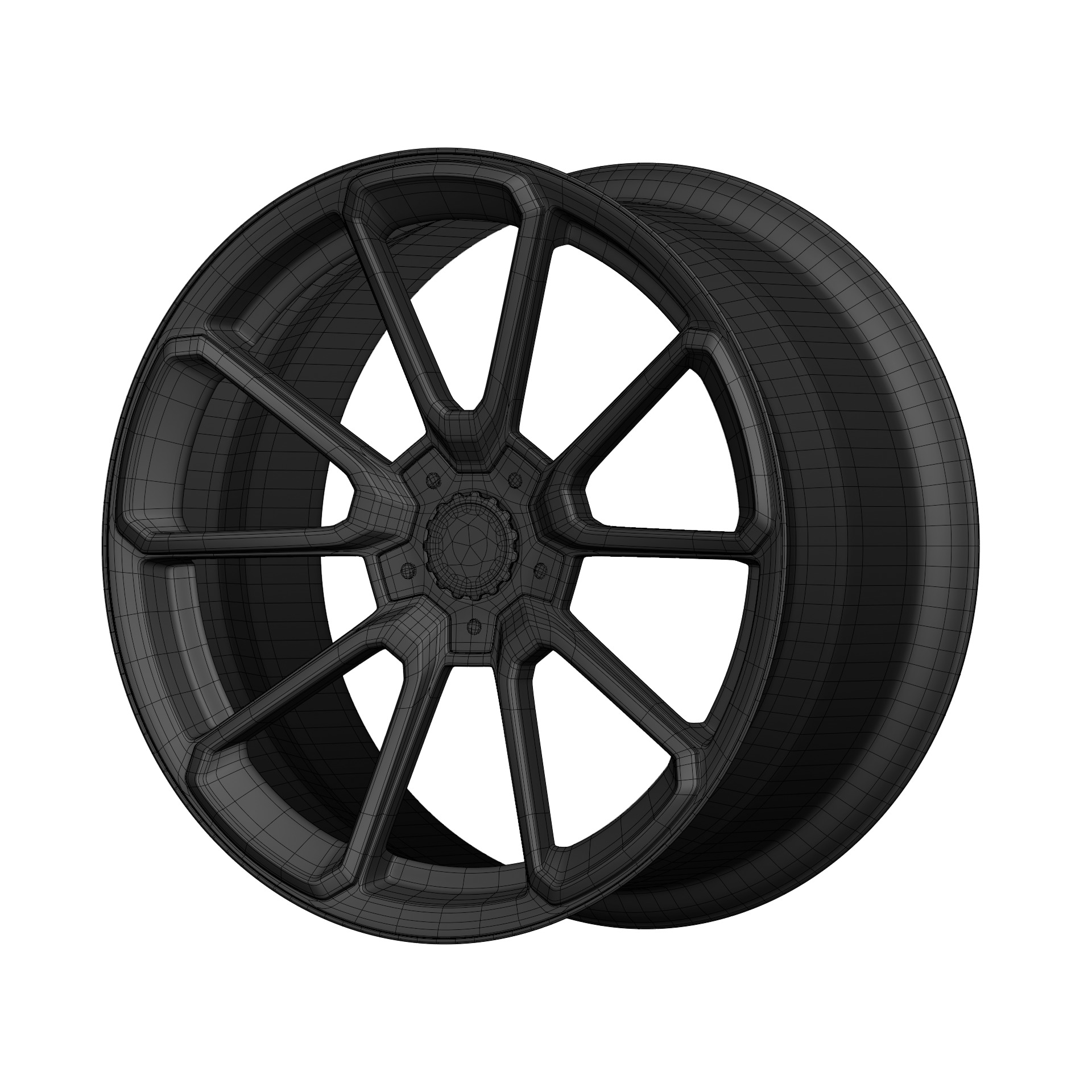 Aftermarket Car Wheels Pack Low-poly 3D model_117