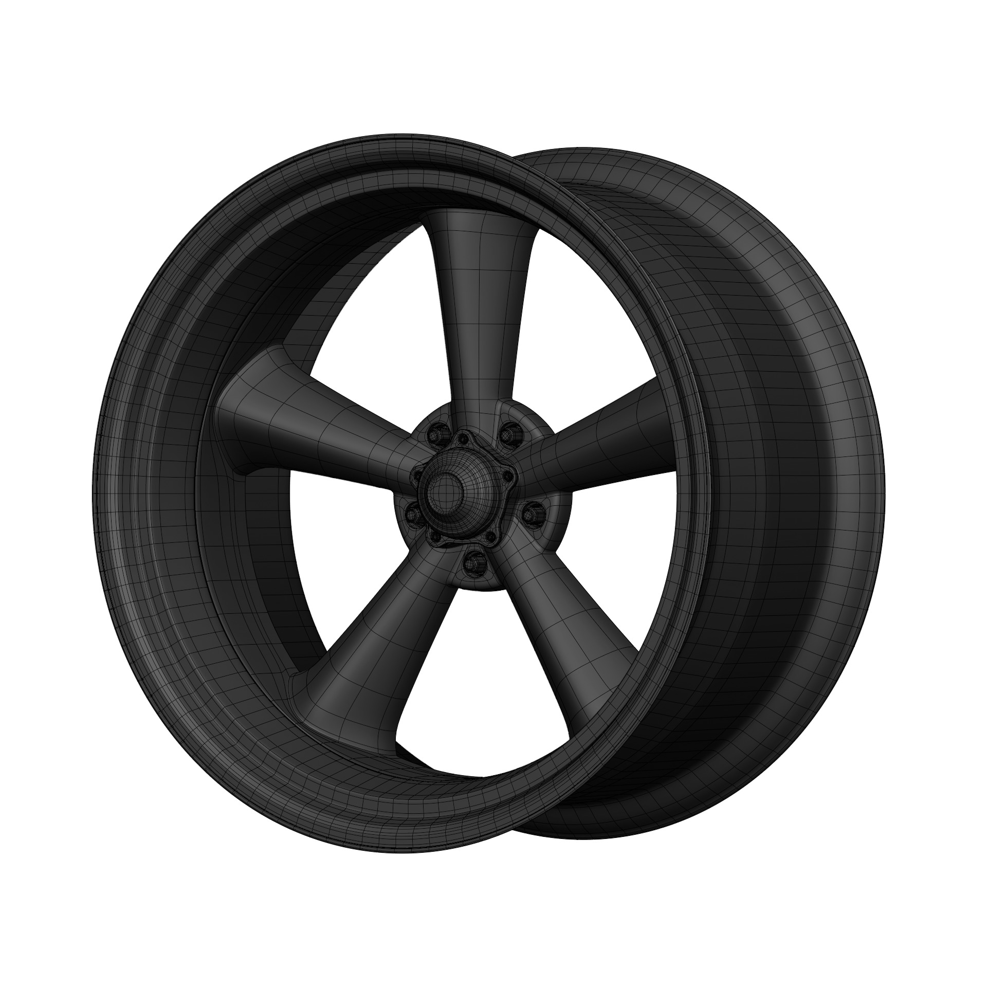 Aftermarket Car Wheels Pack Low-poly 3D model_17