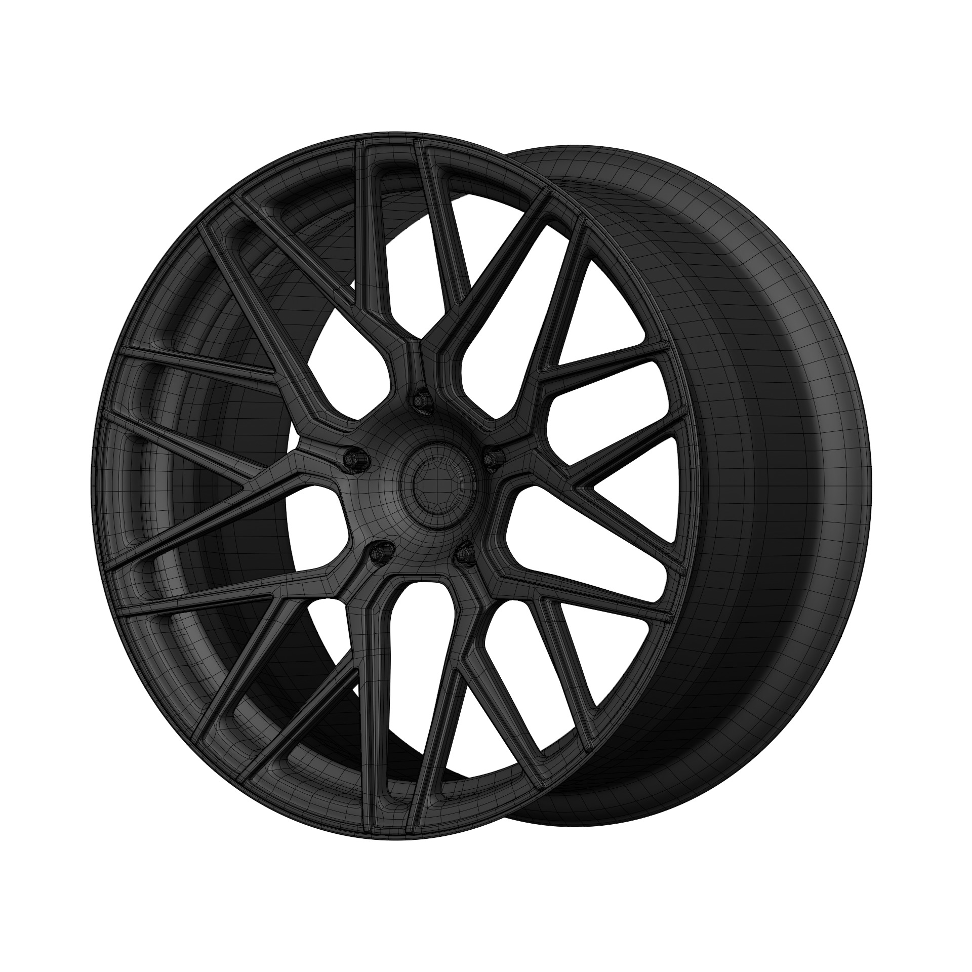 Aftermarket Car Wheels Pack Low-poly 3D model_91