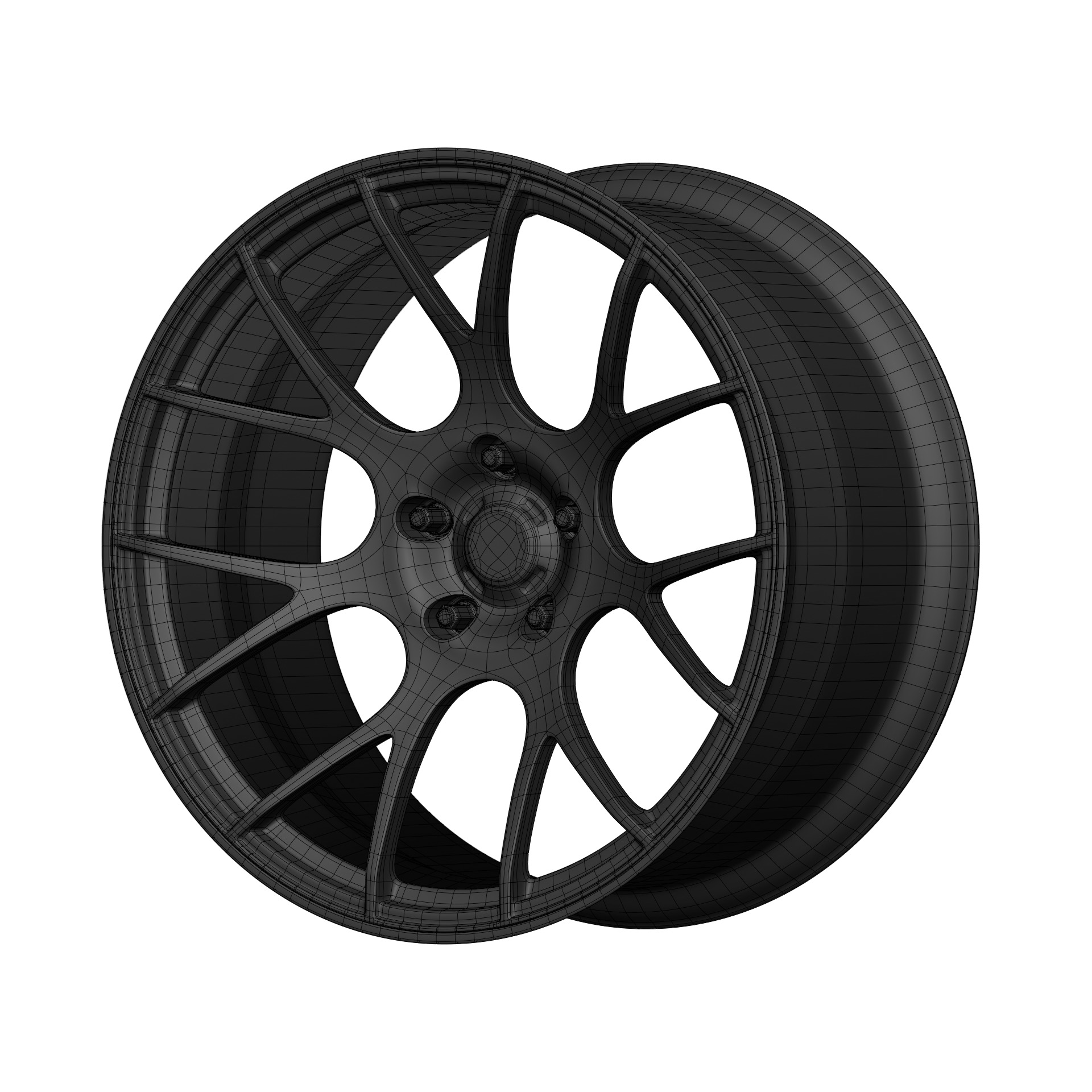 Aftermarket Car Wheels Pack Low-poly 3D model_43