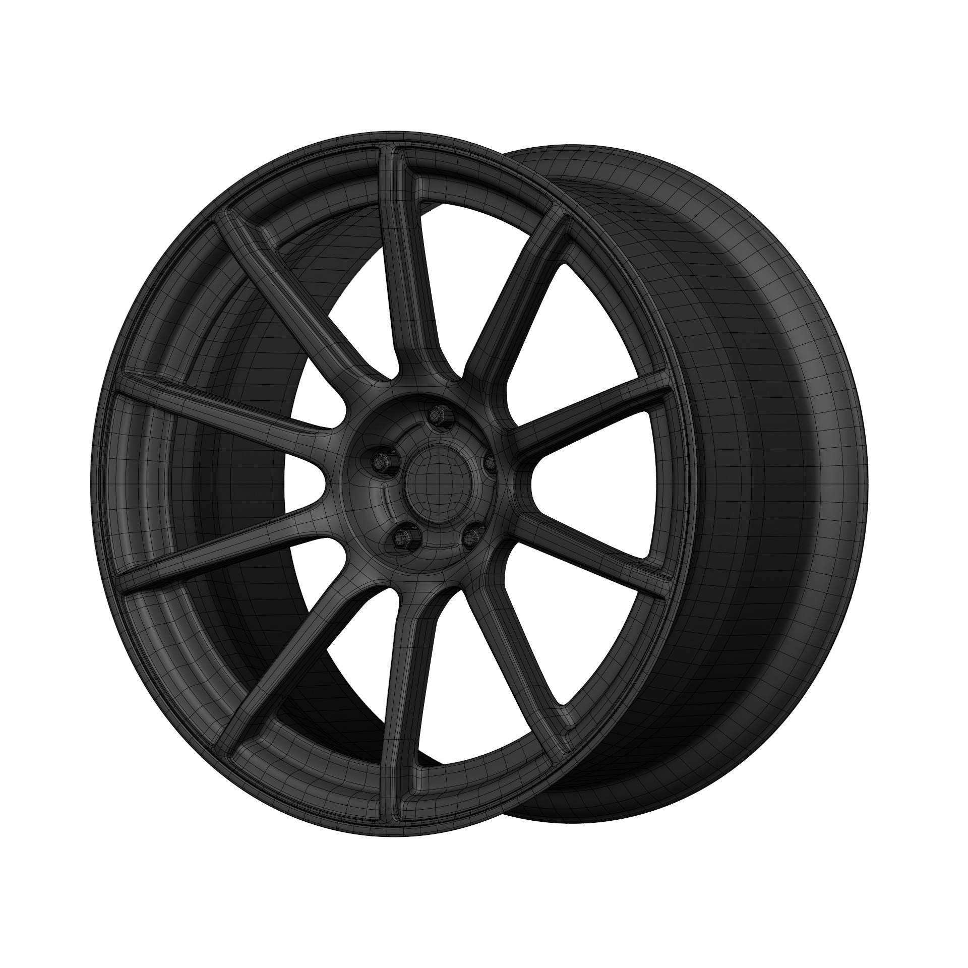 Aftermarket Car Wheels Pack Low-poly 3D model_47