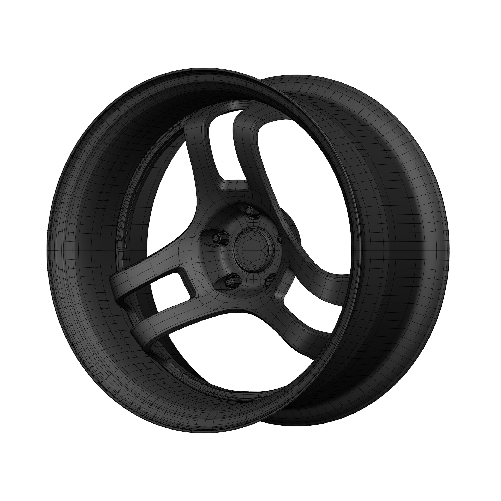 Aftermarket Car Wheels Pack Low-poly 3D model_15