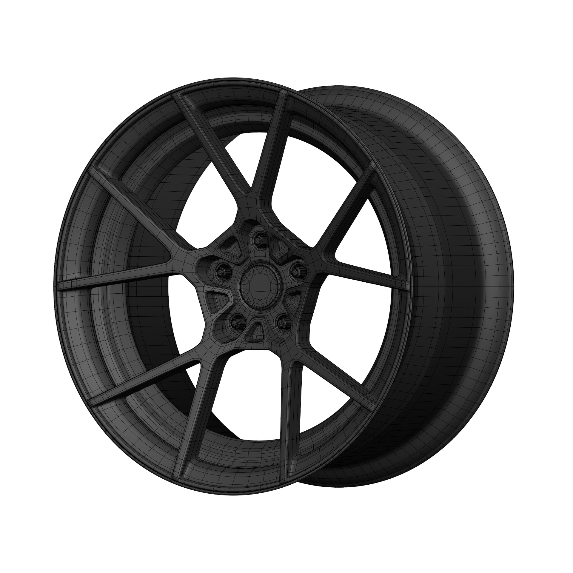 Aftermarket Car Wheels Pack Low-poly 3D model_87