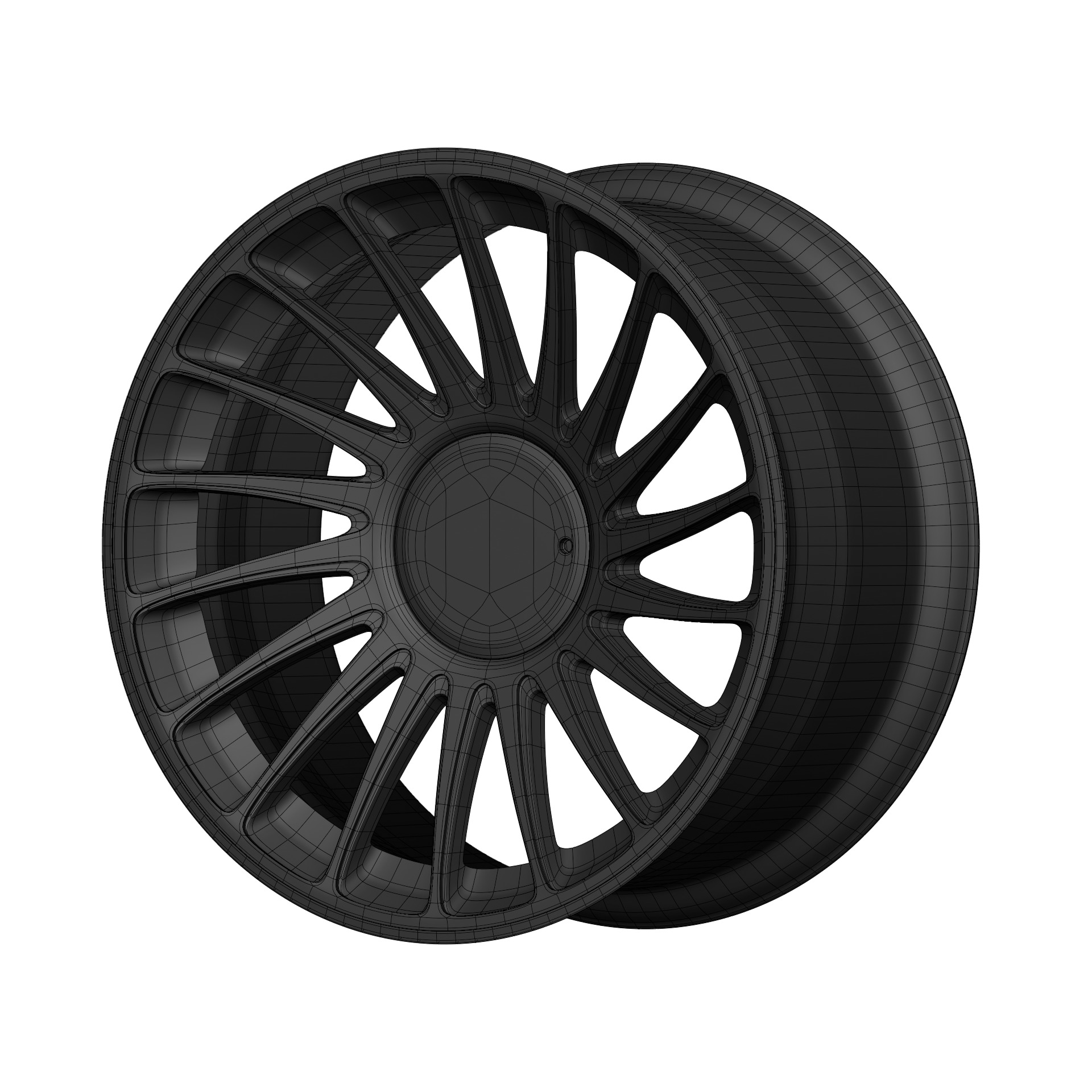 Aftermarket Car Wheels Pack Low-poly 3D model_9