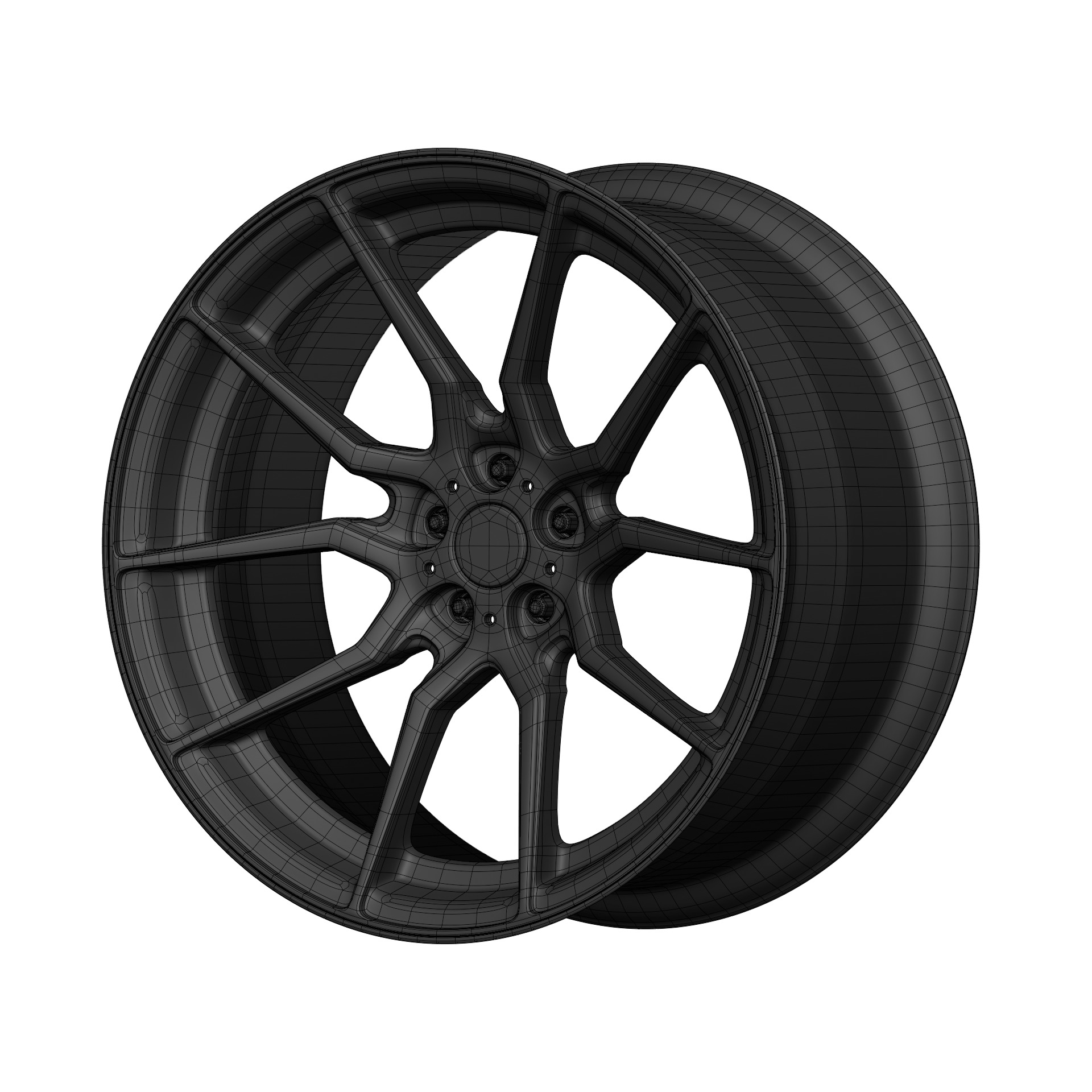 Aftermarket Car Wheels Pack Low-poly 3D model_81