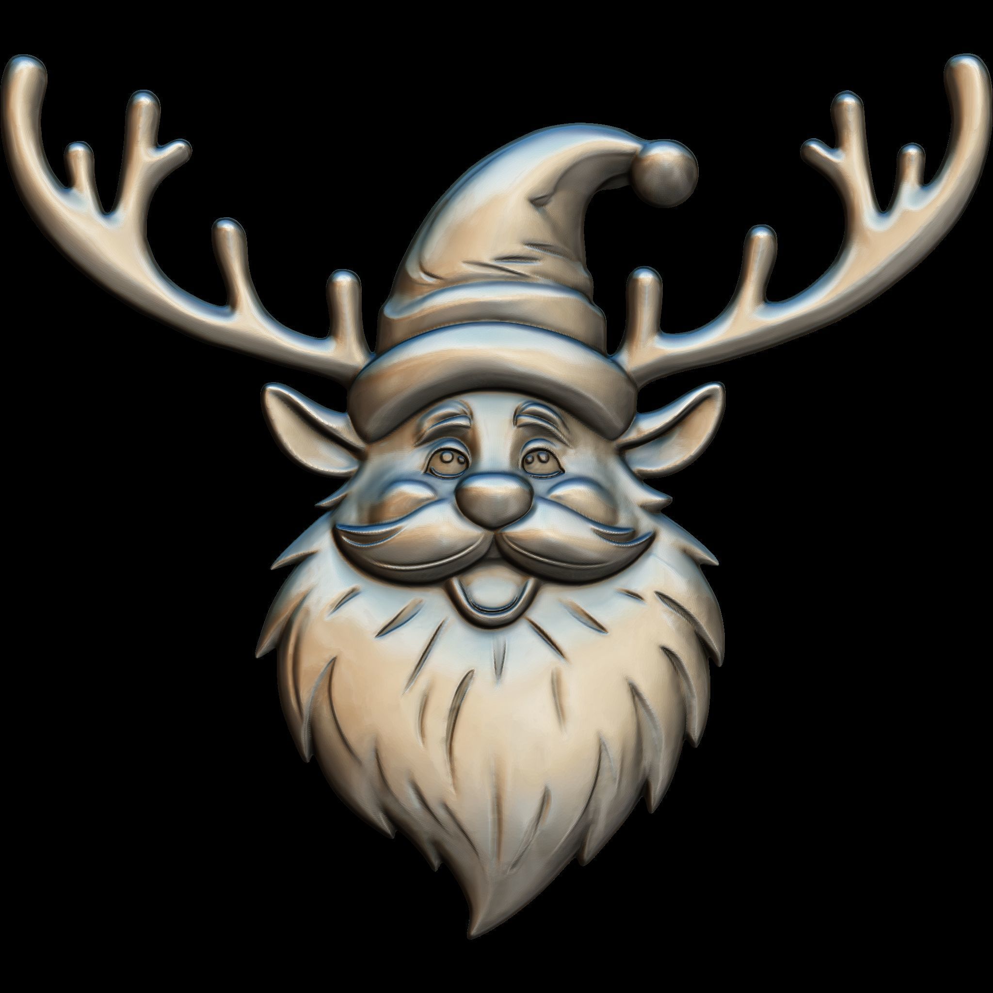 7 Minimal Santa No2 STL file for 3d Printing or CNC 3D print model_10