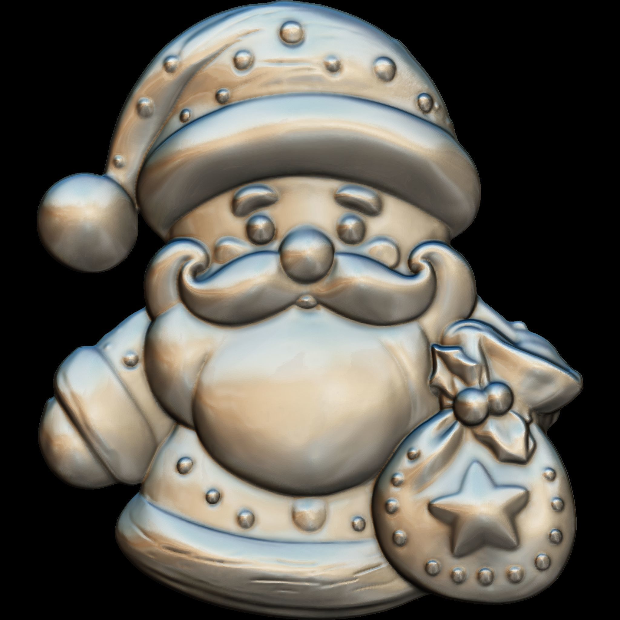 7 Minimal Santa No2 STL file for 3d Printing or CNC 3D print model_9