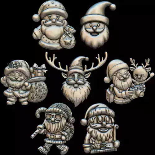 7 Minimal Santa No2 STL file for 3d Printing or CNC 3D print model 7 Minimal Santa No2 STL file for 3d Printing or CNC 3D print model