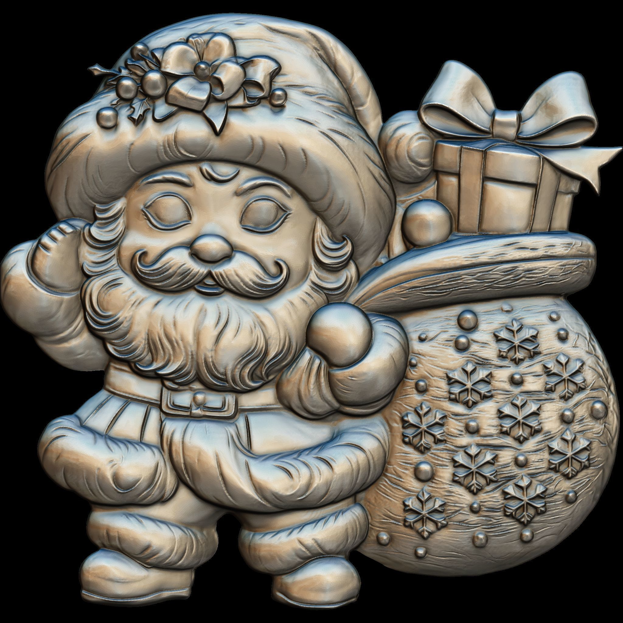 7 Minimal Santa No2 STL file for 3d Printing or CNC 3D print model_11