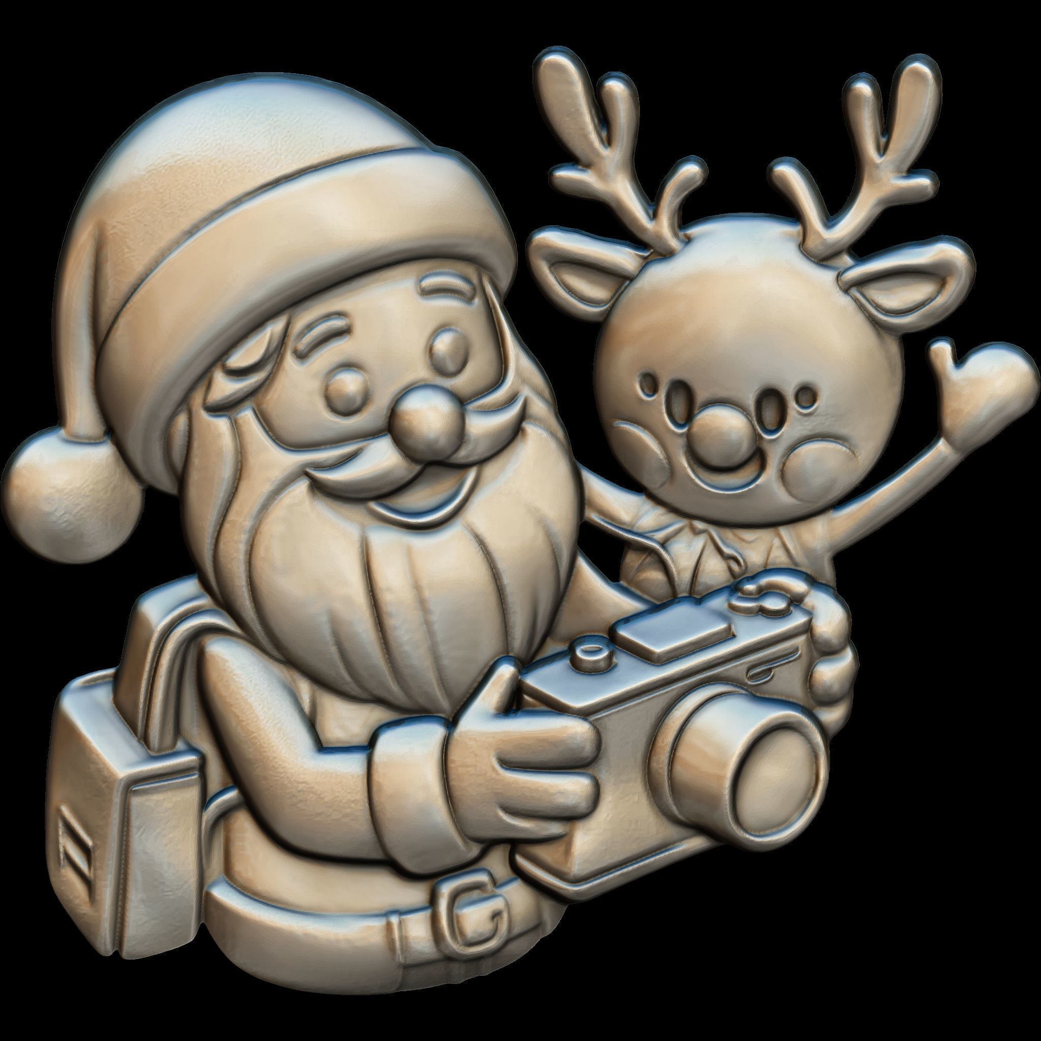 7 Minimal Santa No2 STL file for 3d Printing or CNC 3D print model_6