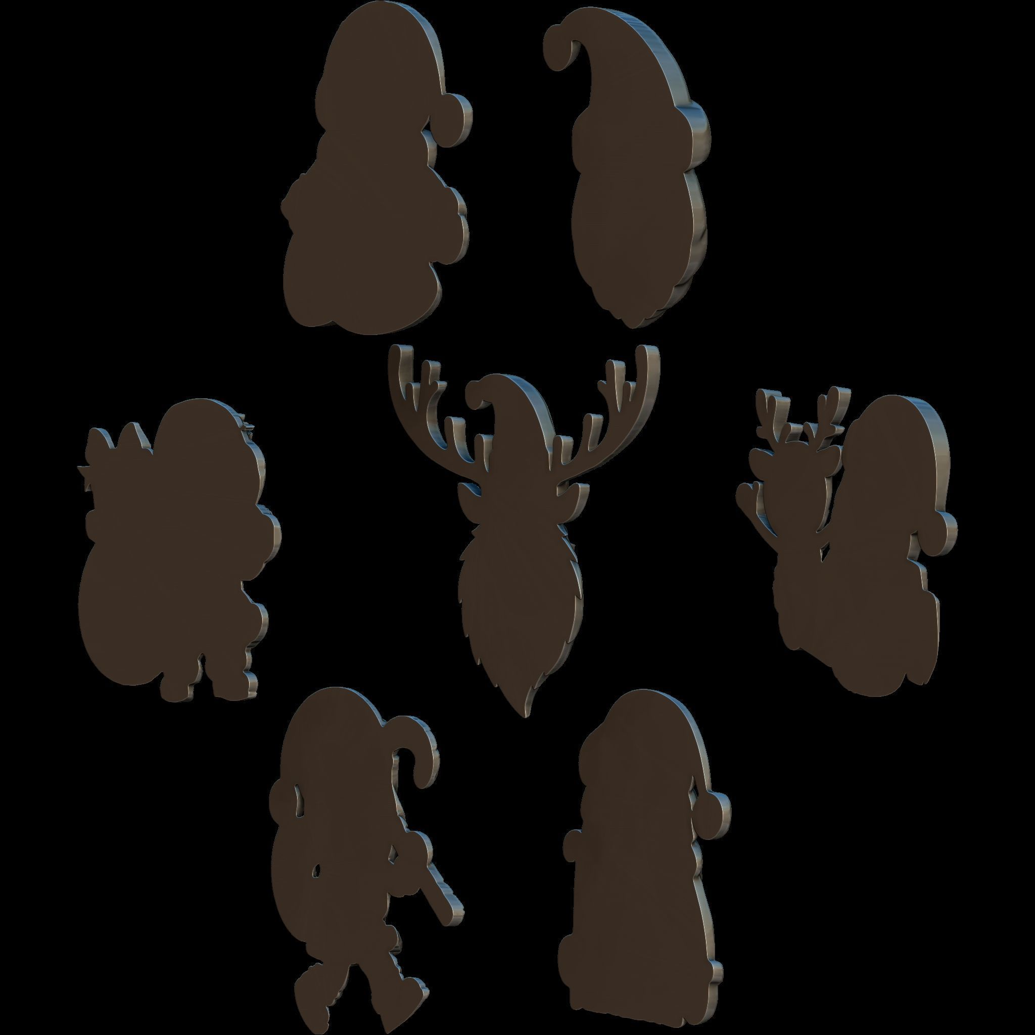 7 Minimal Santa No2 STL file for 3d Printing or CNC 3D print model_3