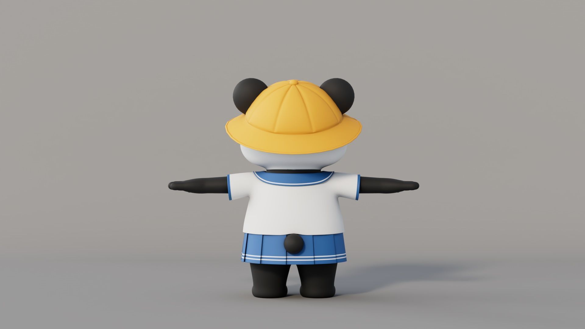 Rigged Cartoon Panda 3D model_3