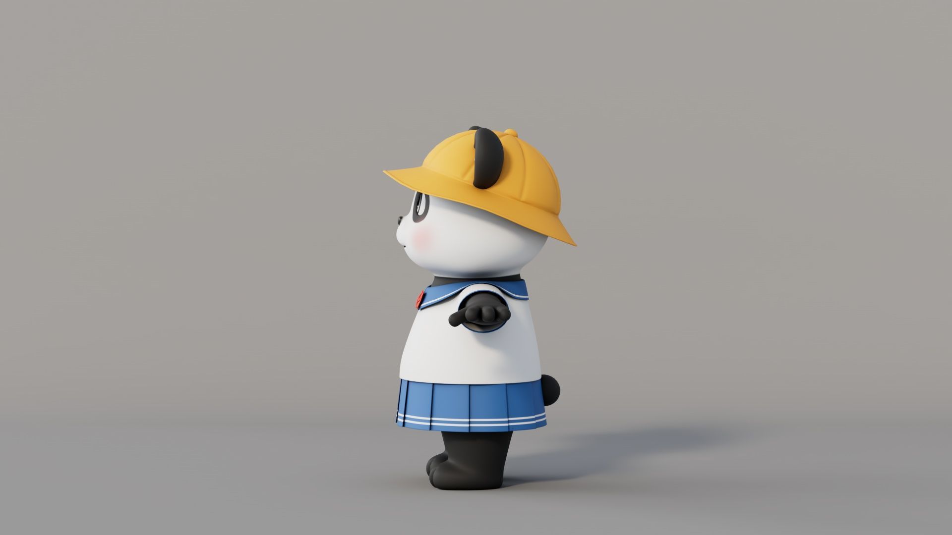 Rigged Cartoon Panda 3D model_2