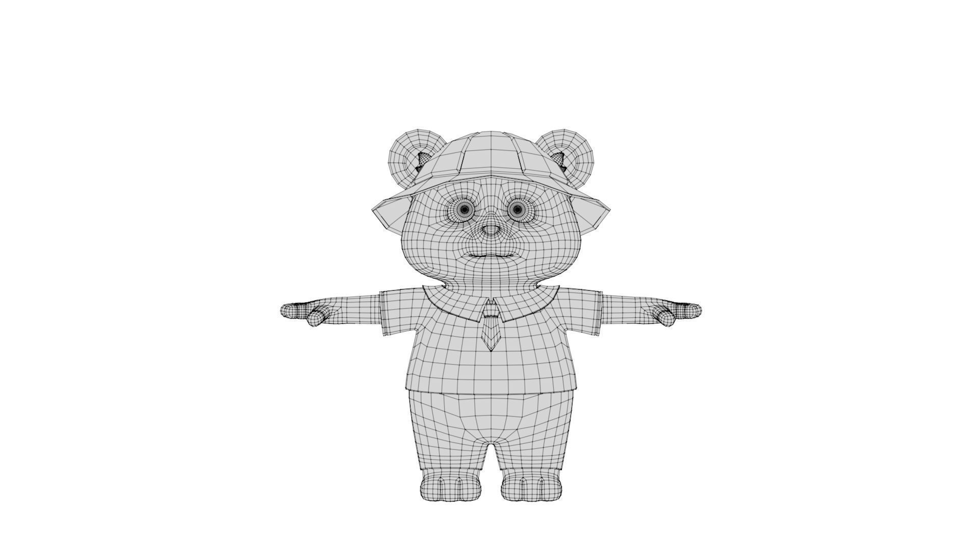 Rigged Cartoon Panda 3D model_14