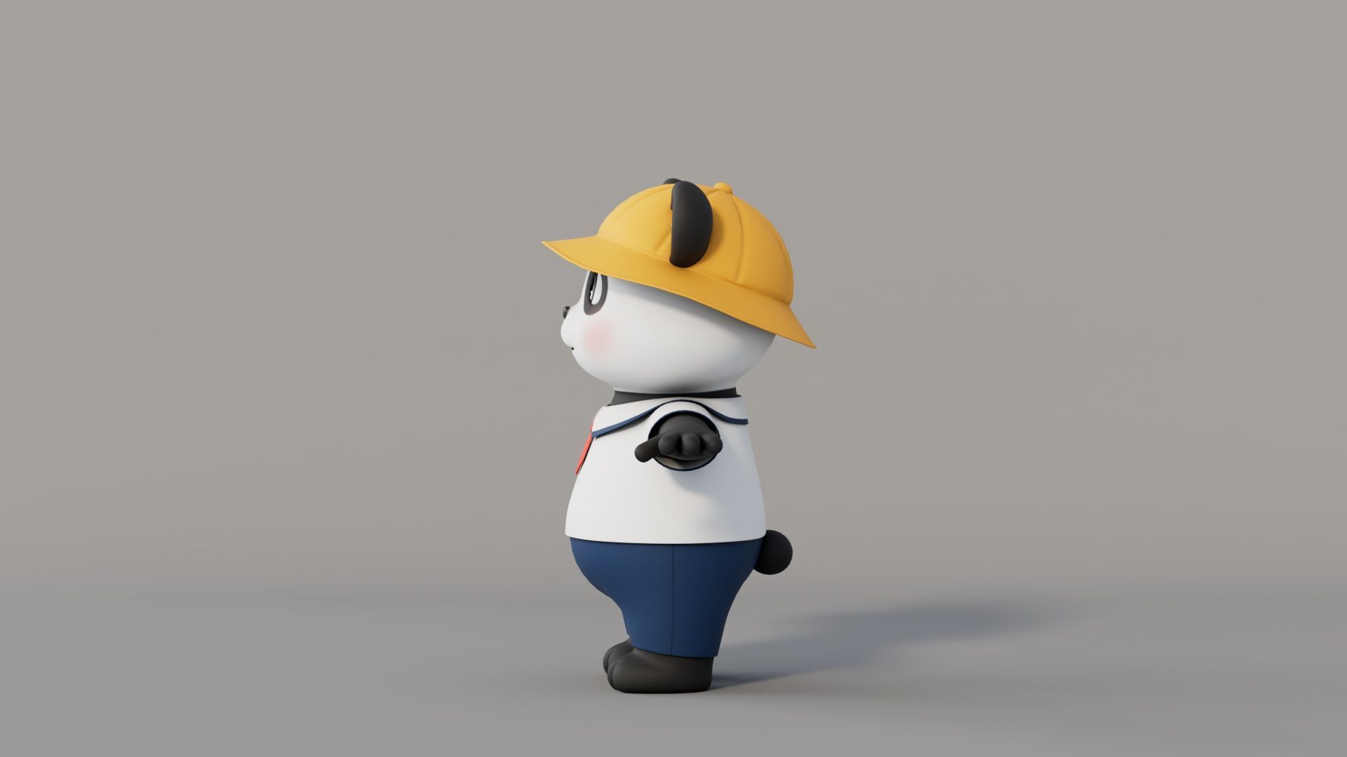 Rigged Cartoon Panda 3D model_5