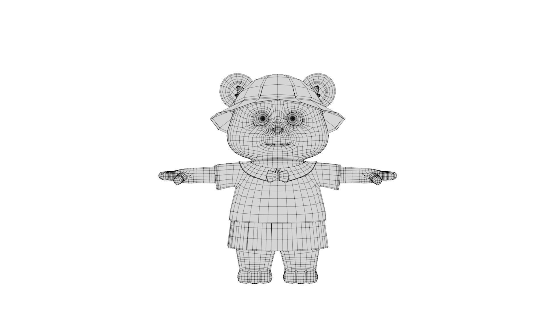 Rigged Cartoon Panda 3D model_11