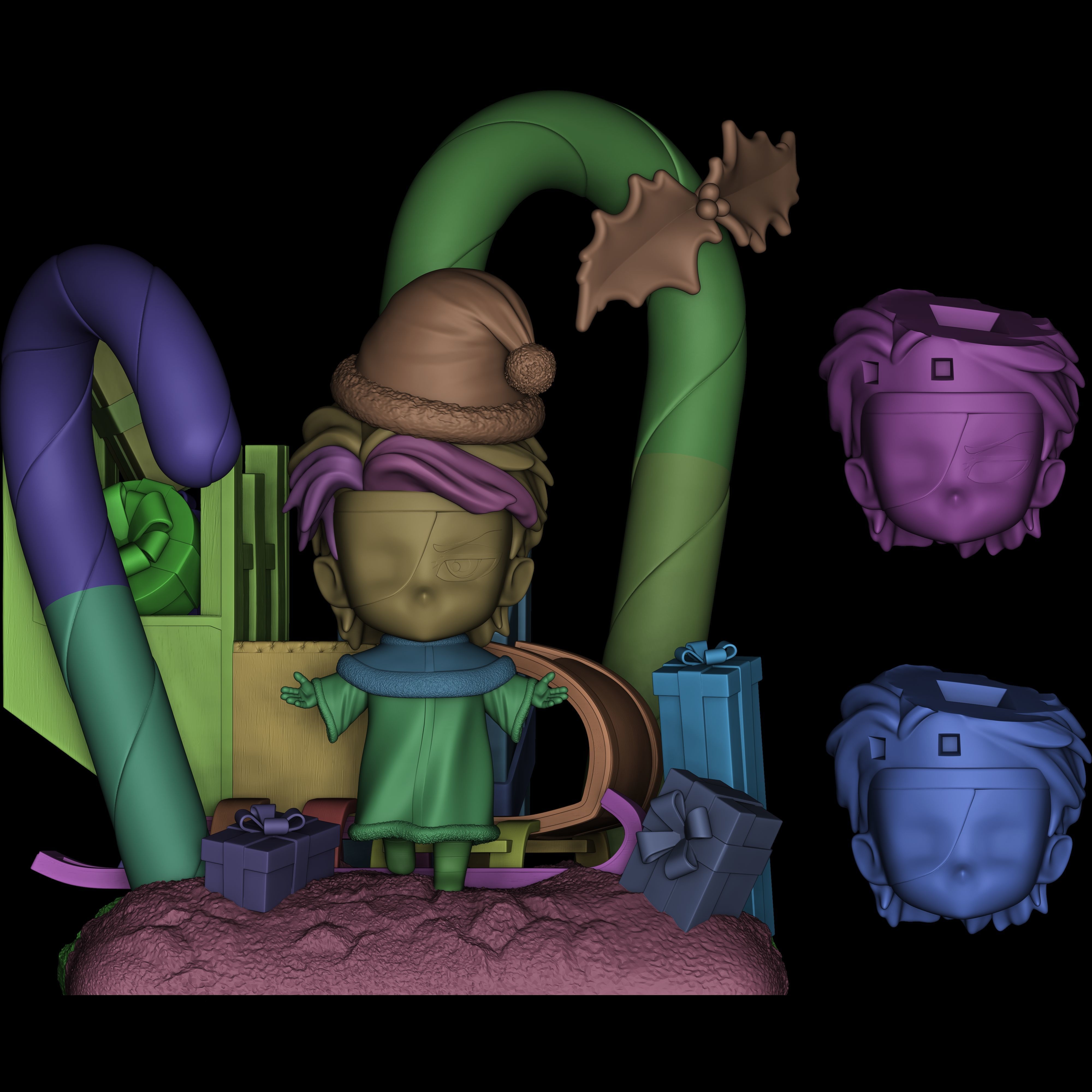 Chibi Aizen of Christmas Free 3D print model_2