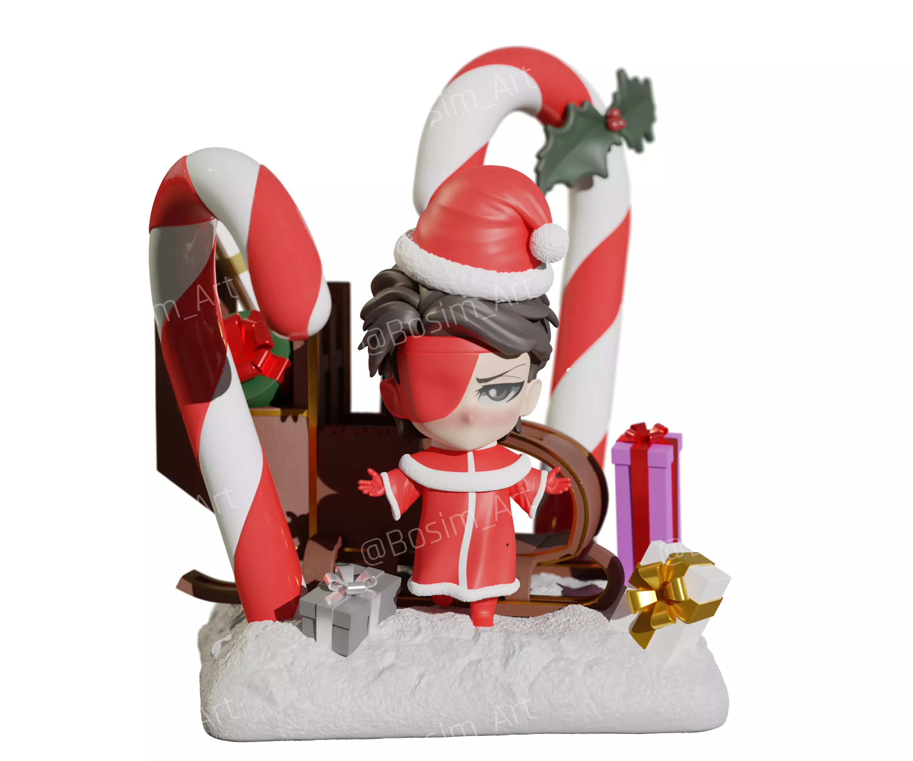 Chibi Aizen of Christmas Free 3D print model_0