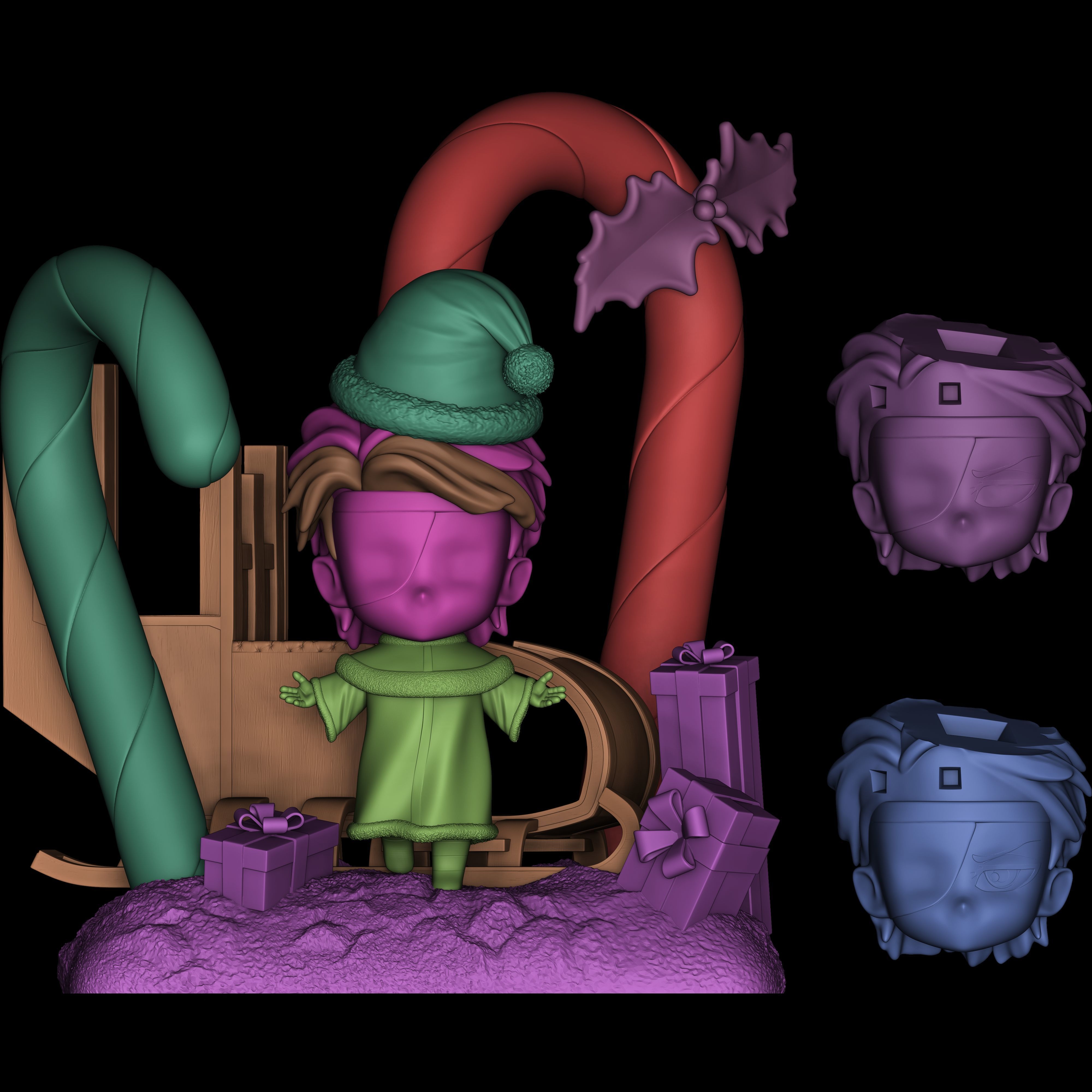 Chibi Aizen of Christmas Free 3D print model_4