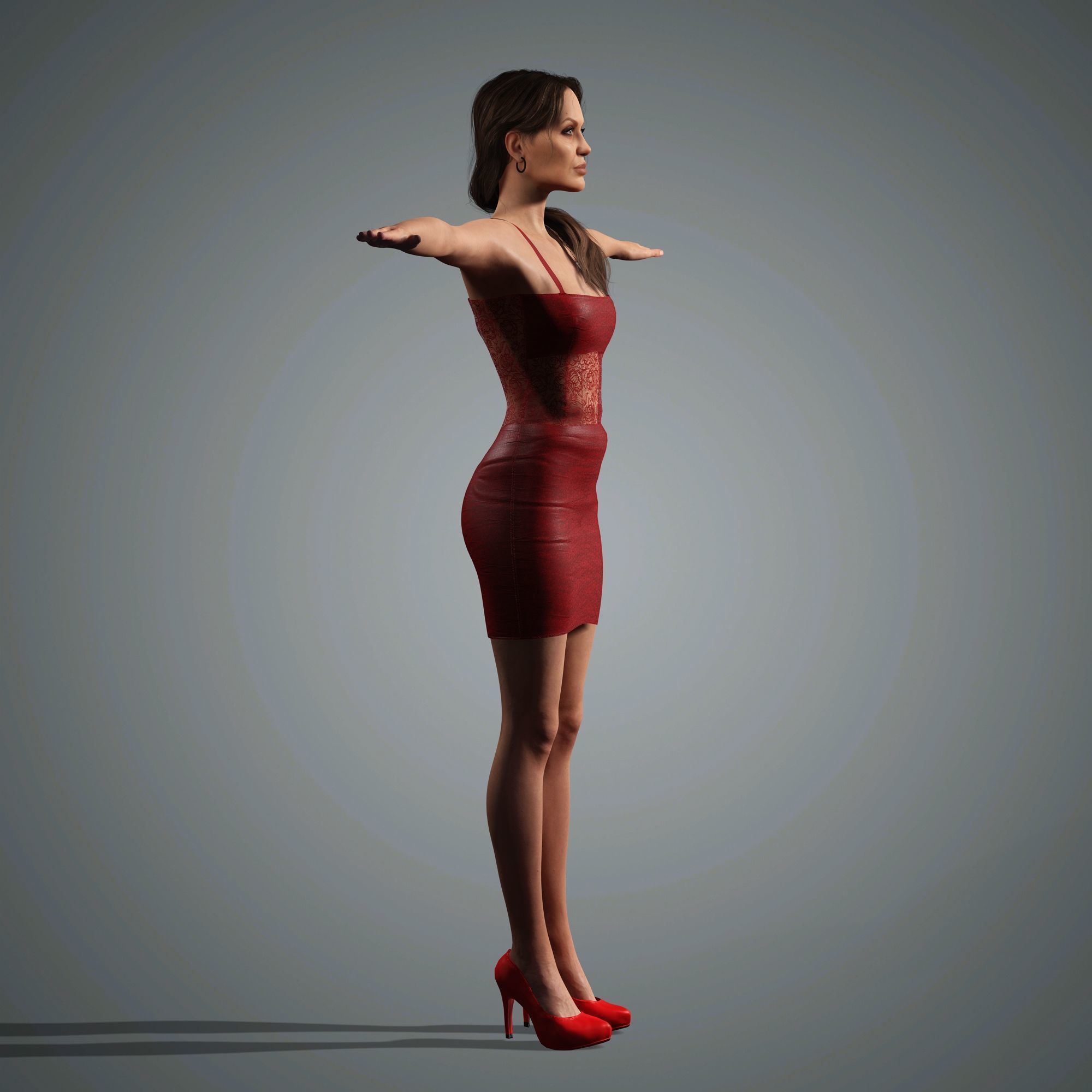Angelina Jolie Character 3D Model  Low-poly 3D model_13