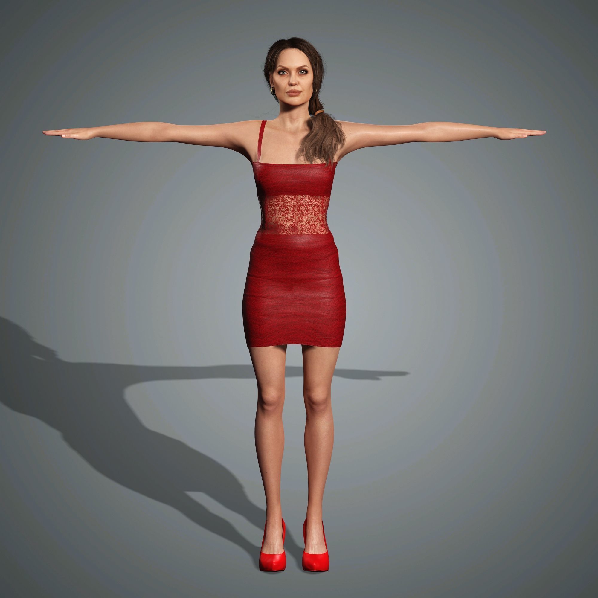 Angelina Jolie Character 3D Model  Low-poly 3D model_11