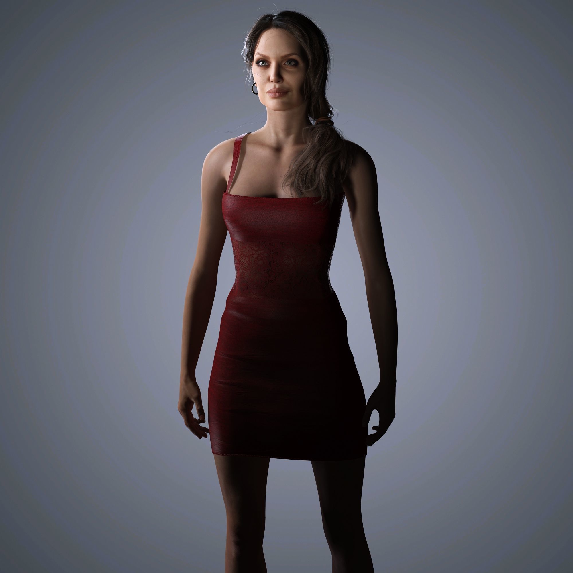 Angelina Jolie Character 3D Model  Low-poly 3D model_9