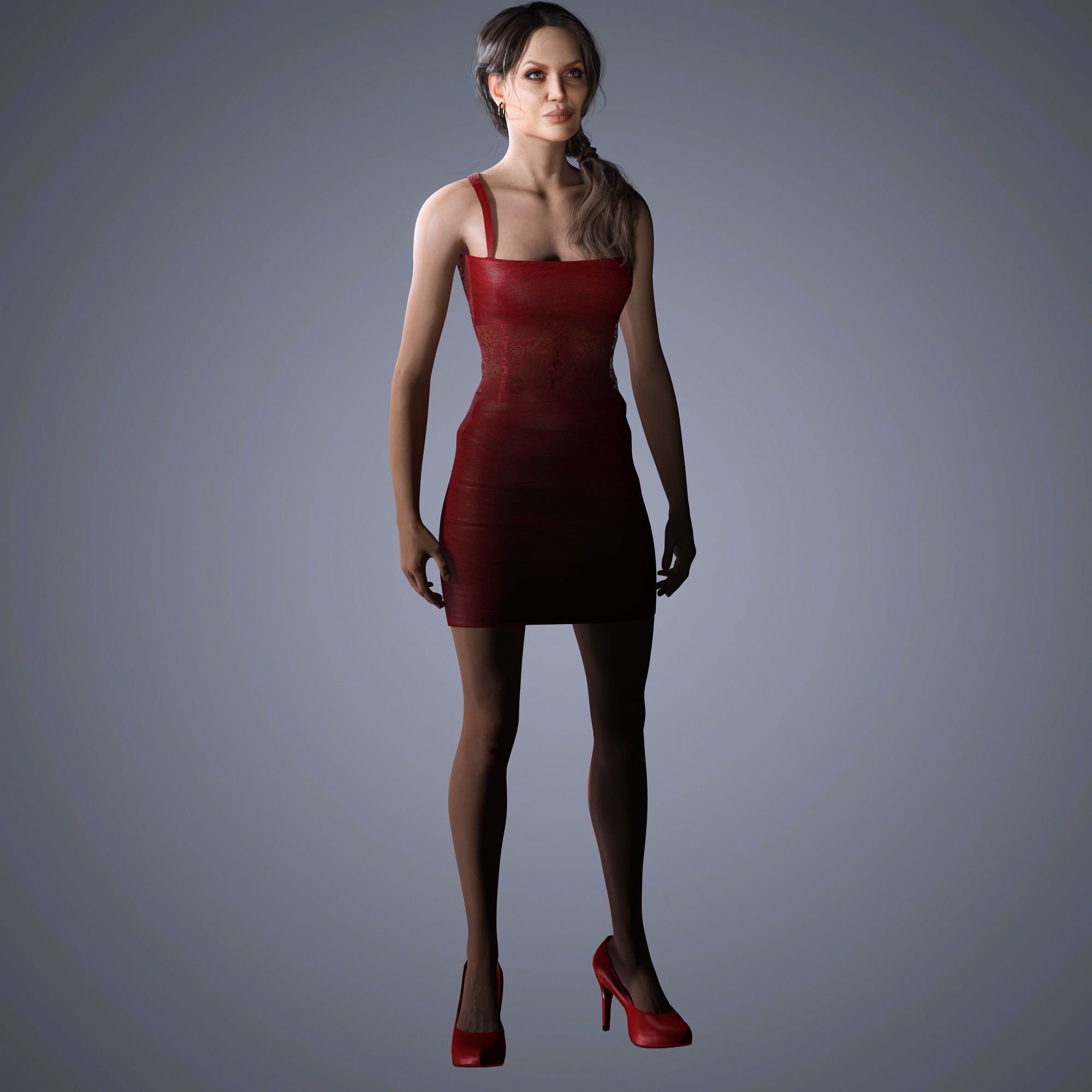 Angelina Jolie Character 3D Model  Low-poly 3D model_10