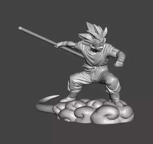 DB SON GOKU ON FLYING NIMBUS MINIATURE MODEL FANTASY GAMES RPG 3D print model
