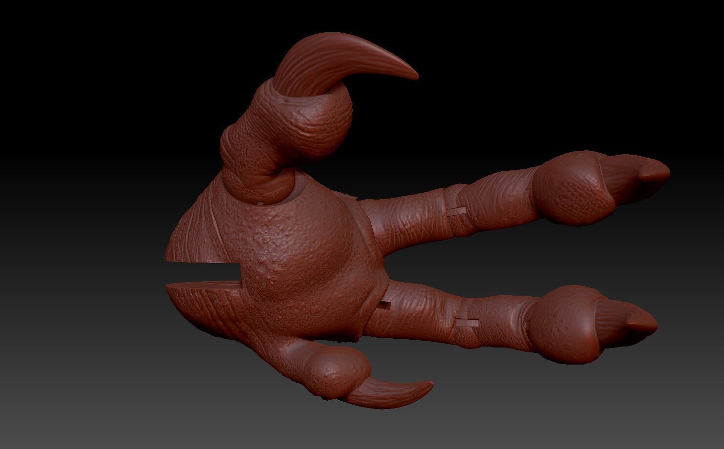 Rancor Articulated Hands 3D print model_2