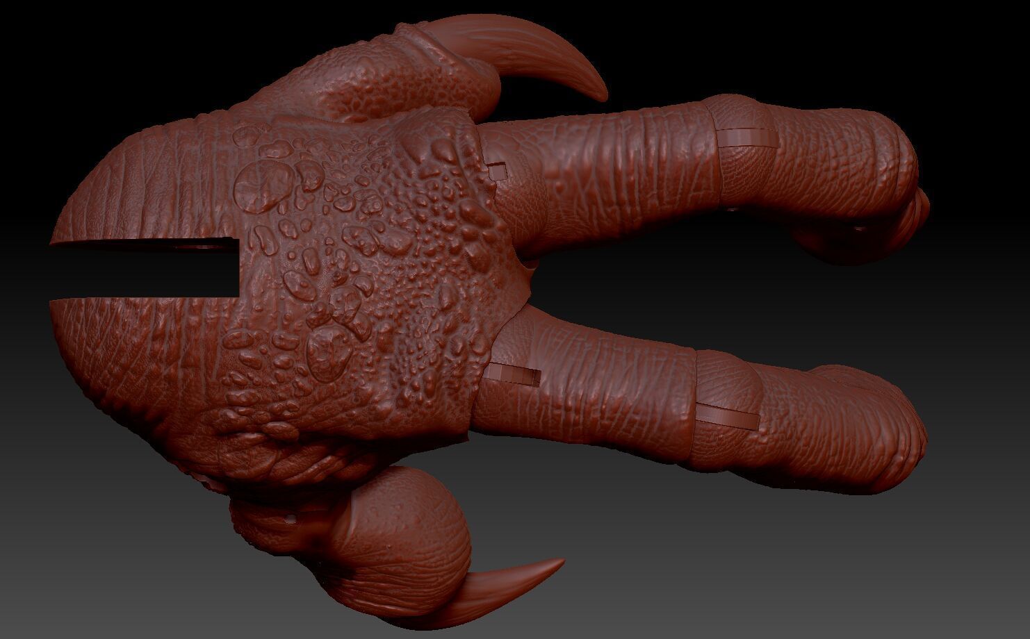 Rancor Articulated Hands 3D print model_1